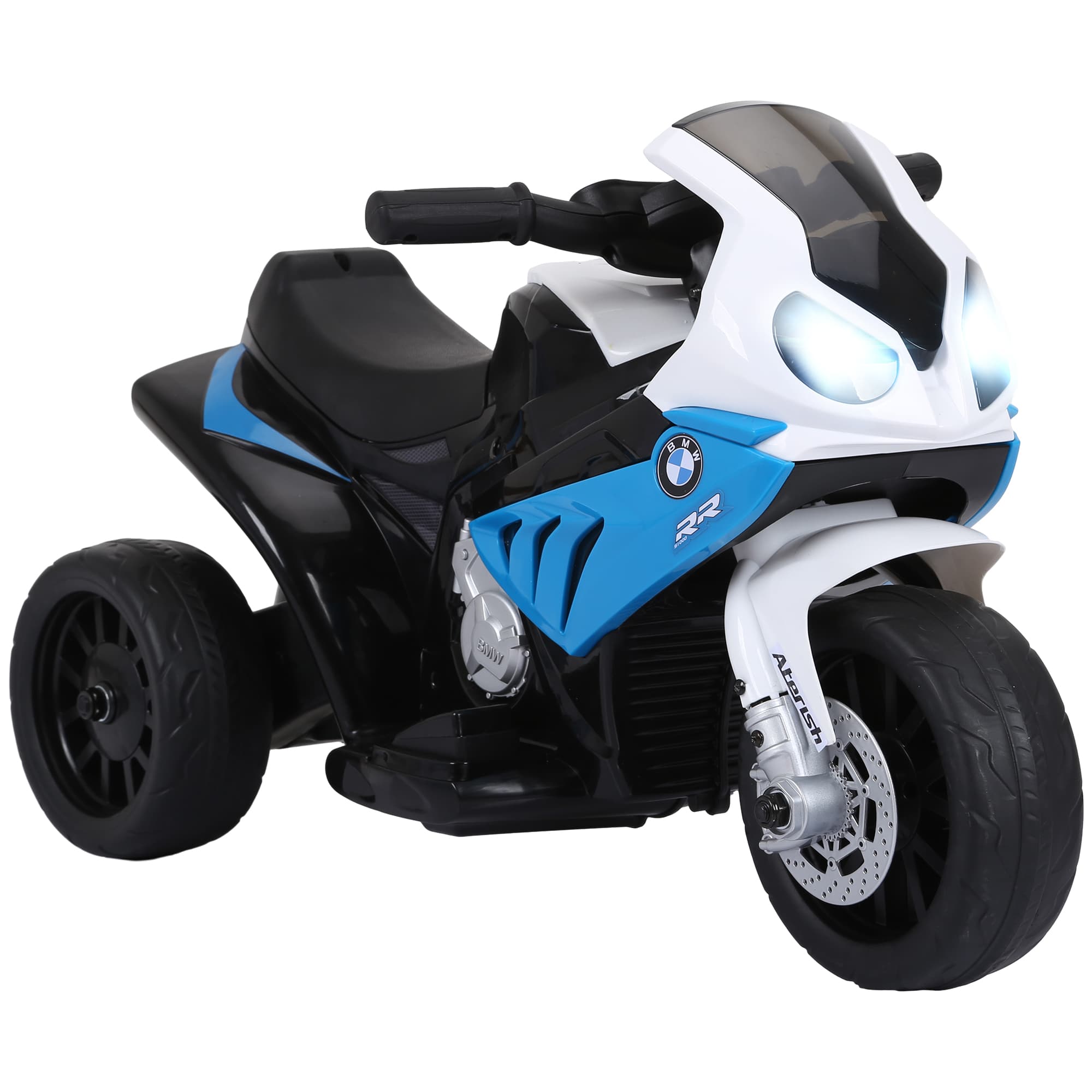 HOMCOM Moto électrique pour enfants 3 roues 6V 2,5 Km/h effets lumineux et sonores charge max. 20 kg BMW S1000 RR bleu
