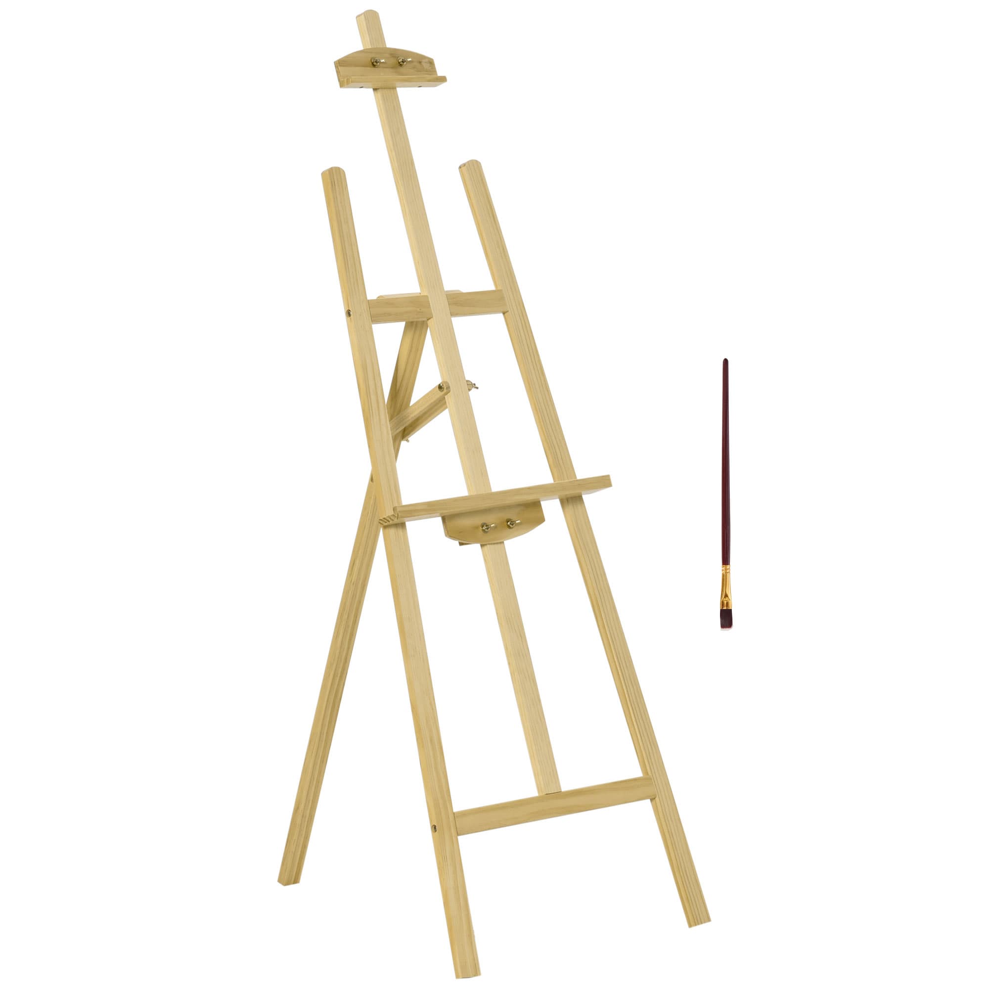HOMCOM Chevalet d'artiste sur pieds dim. 51,5L x 71,5l x 134,5H cm inclinaison hauteur réglable 90° max. bois de pin