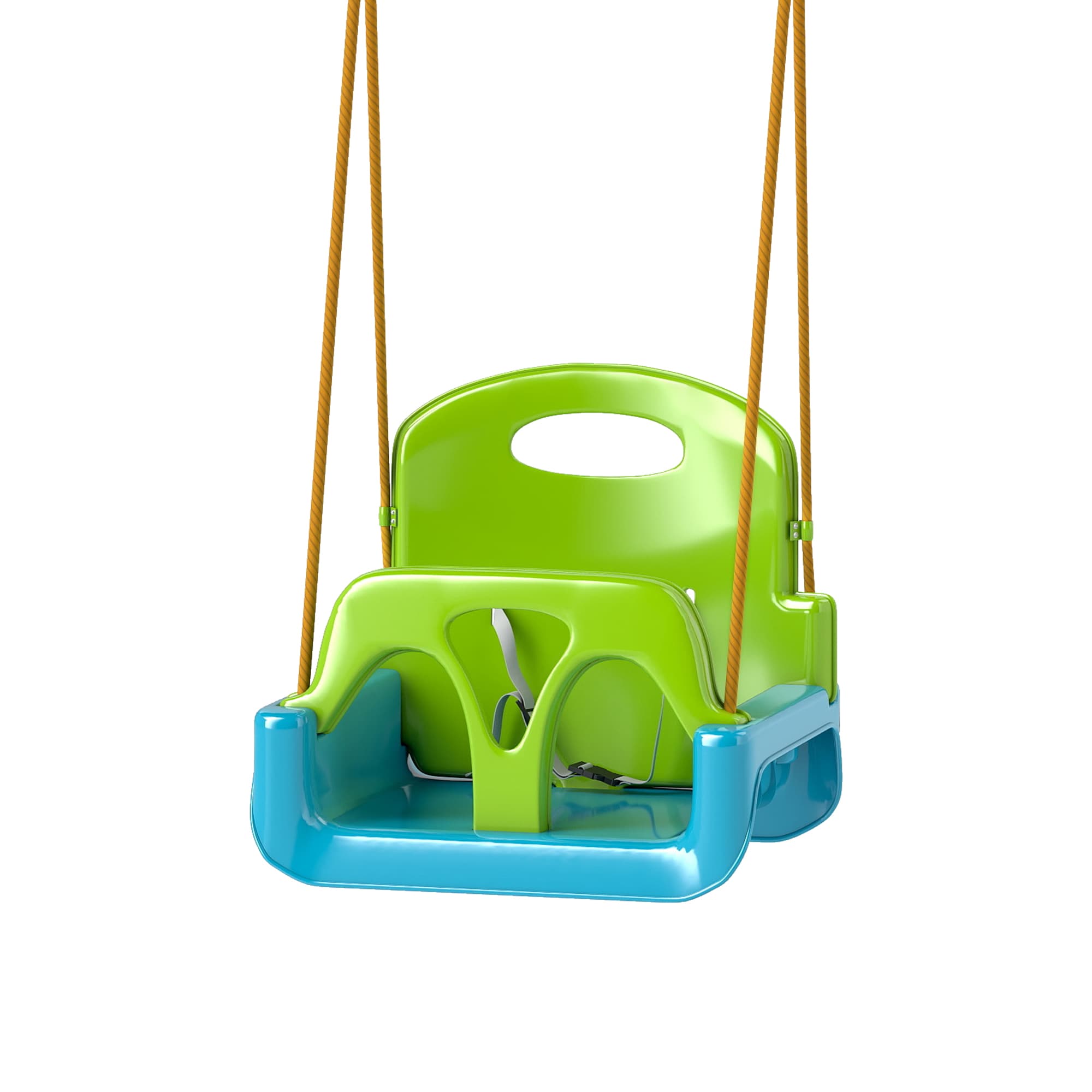 Outsunny Balançoire Enfants 3 en 1 intérieure et extérieure, corde réglable et ceinture de sécurité, âge 9-36 mois, Vert