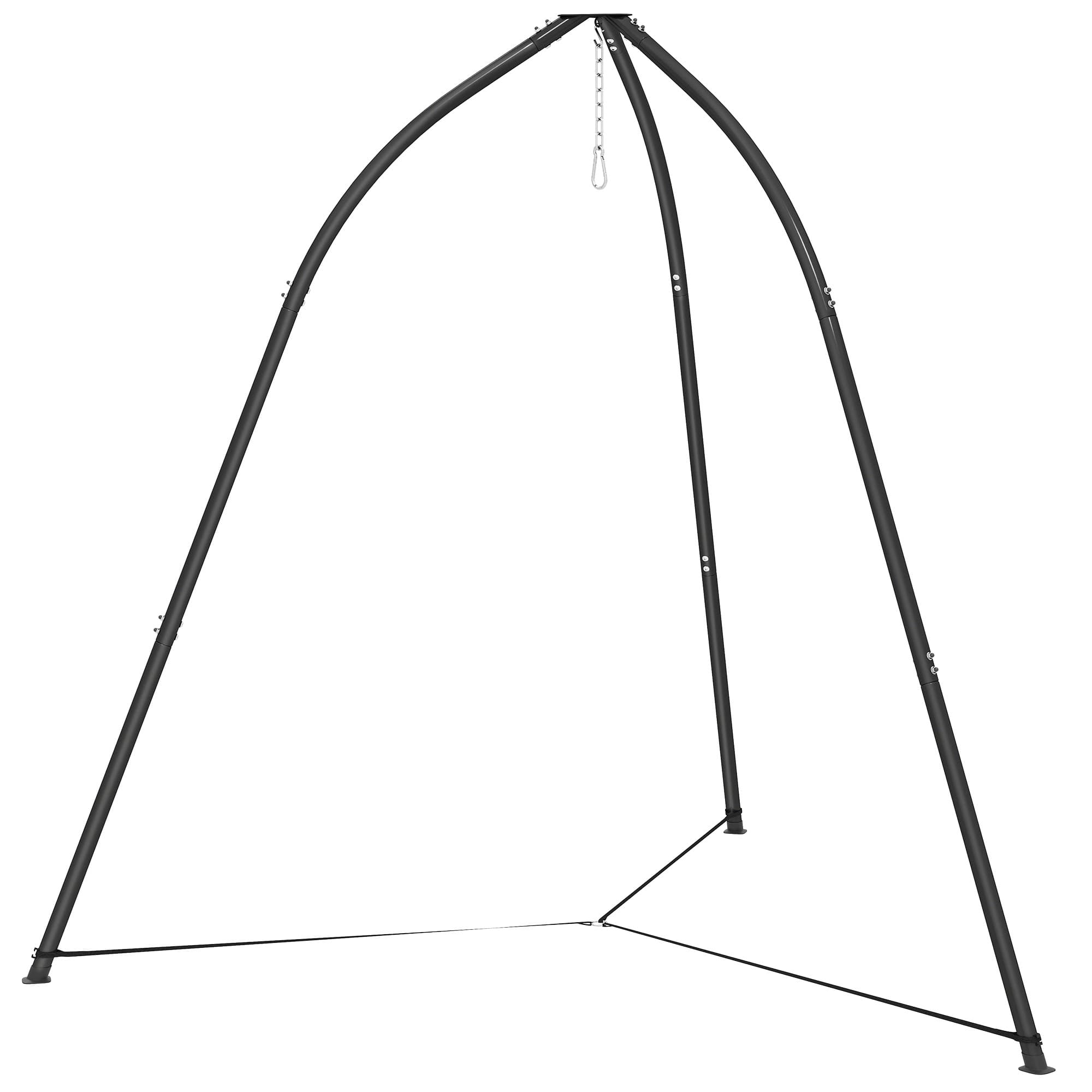 Outsunny Support pour Chaise Suspendue Triangulaire avec Chaîne Réglable Base Stable pour Terrasse Jardin Charge 150 kg Noir