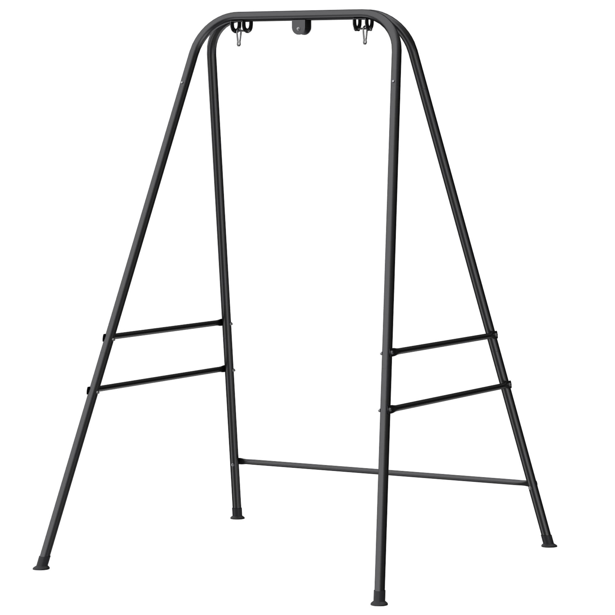 Outsunny Support pour Chaise Suspendue Hamac 183 cm Support de Balançoire Structure en Acier Patins Antidérapants Noir