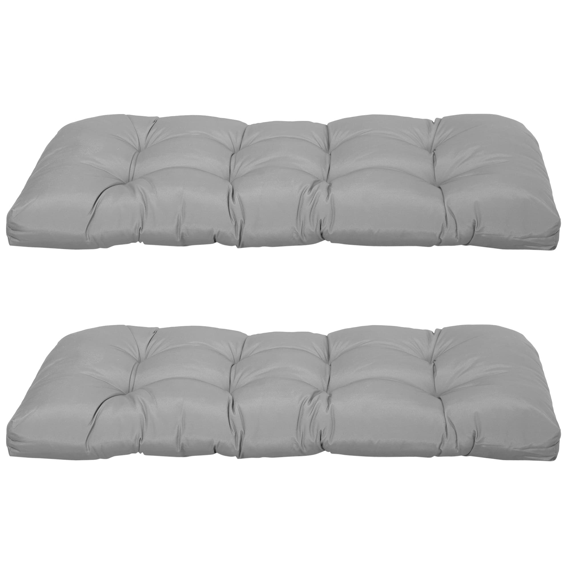 Outsunny Coussin pour banc 2 places pour intérieur et extérieur avec 8 surpiqûres pour chaises canapés 110x48x8 cm Gris