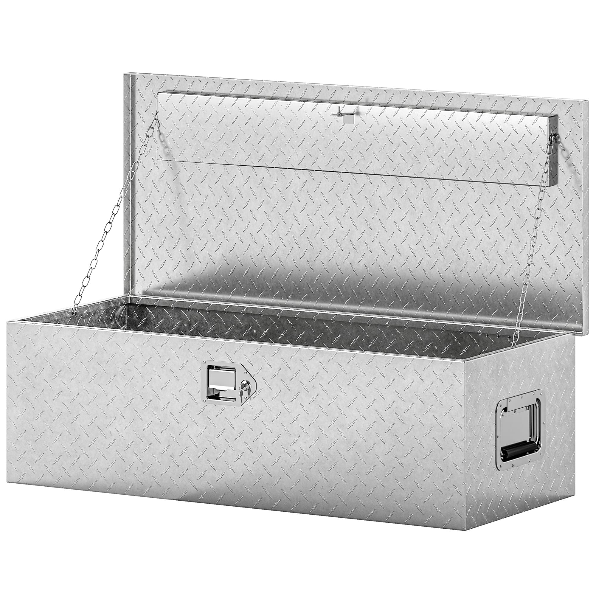 HOMCOM Caisse à outils Cassa Box Porte-outils Aluminium 76cm Argent