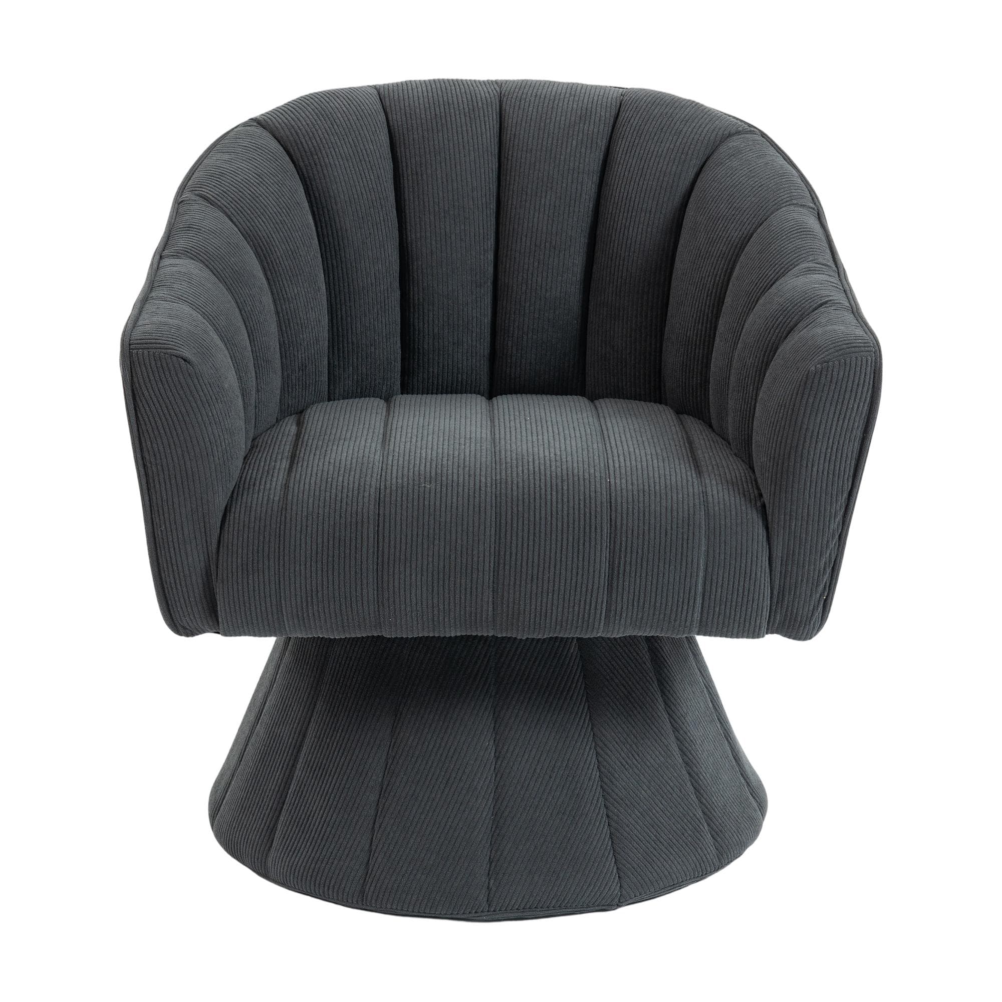 Fauteuil pivotant 360° avec dossier et accoudoir enveloppants et ergonomiques, 70x66x72 cm, Gris anthracite