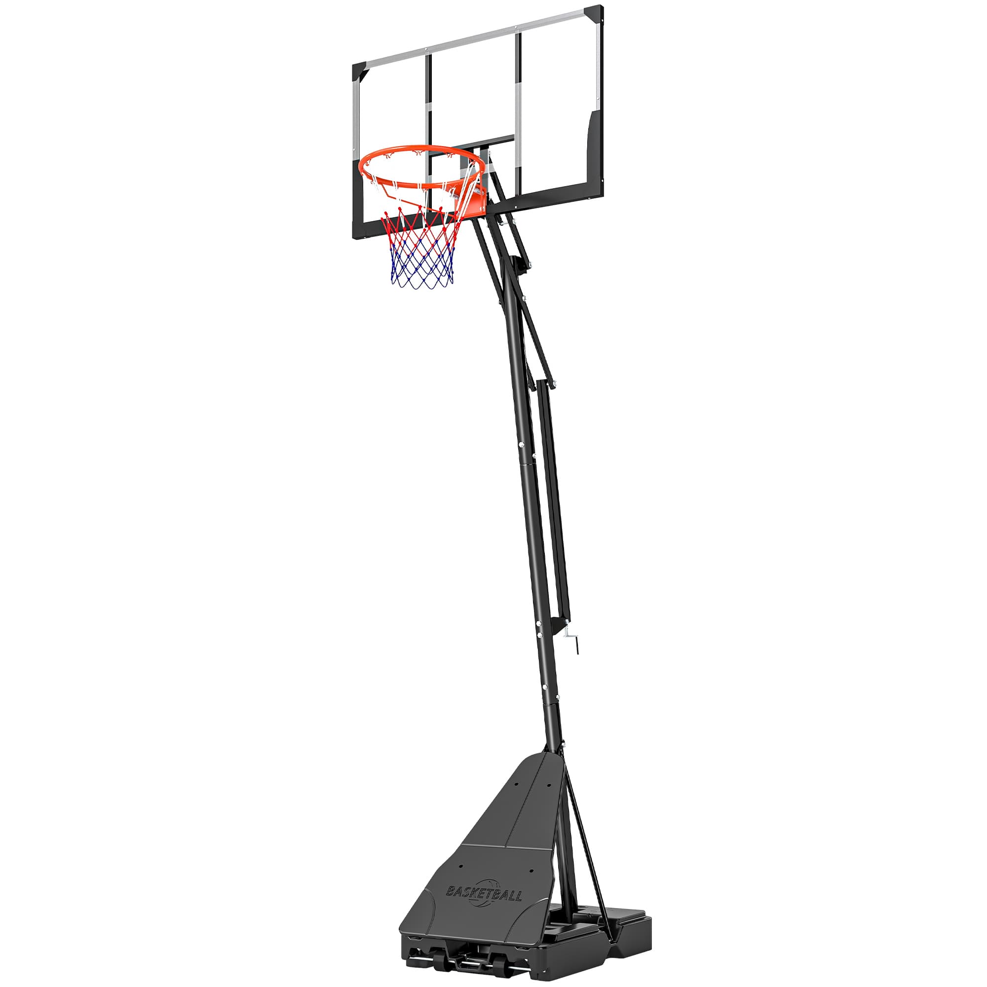 SPORTNOW Panier de Basket Portable pour Extérieur, Réglable 2,45-3,05 m, Panneau Incassable, Réglage à Manivelle