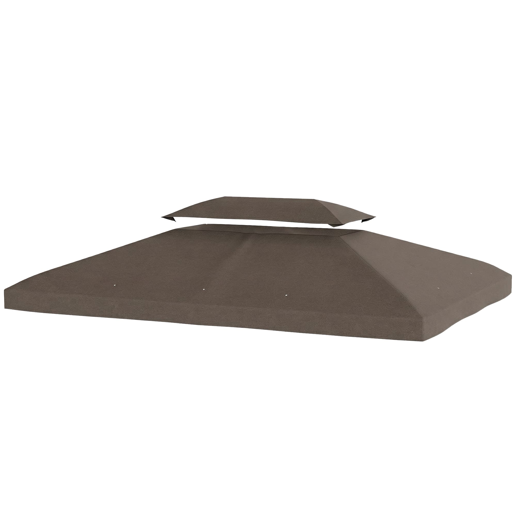 Outsunny Toile de Rechange 4x3 m avec Toit Double Orifices de Drainage et Protection UV Uniquement Toile NE Comprend PAS le Cadre Marron