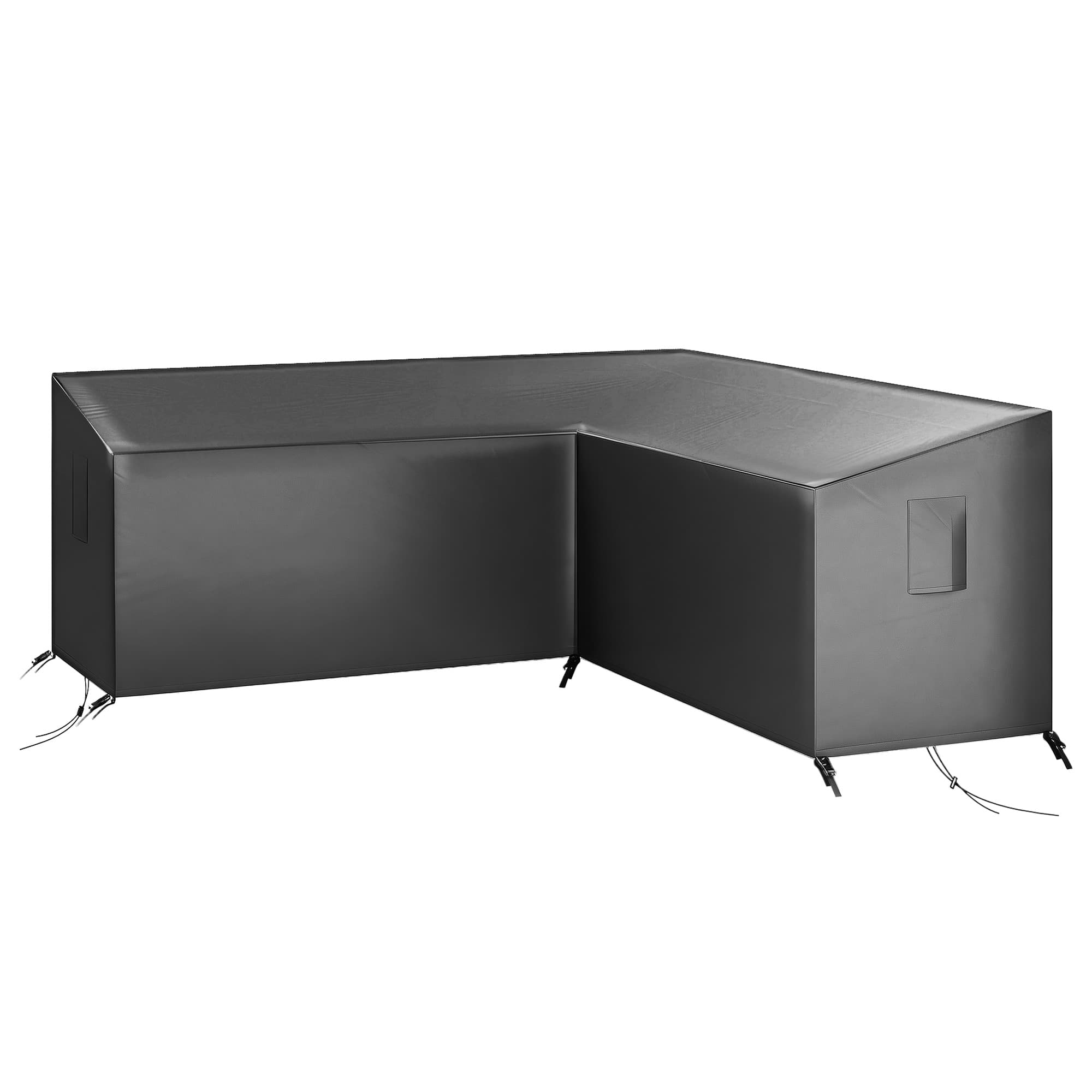 Outsunny Housse de protection pour mobilier de jardin résistante à l'hiver, étanche, en V, anti-UV, tissu Oxford 420D, 216x216x78 cm, Noir