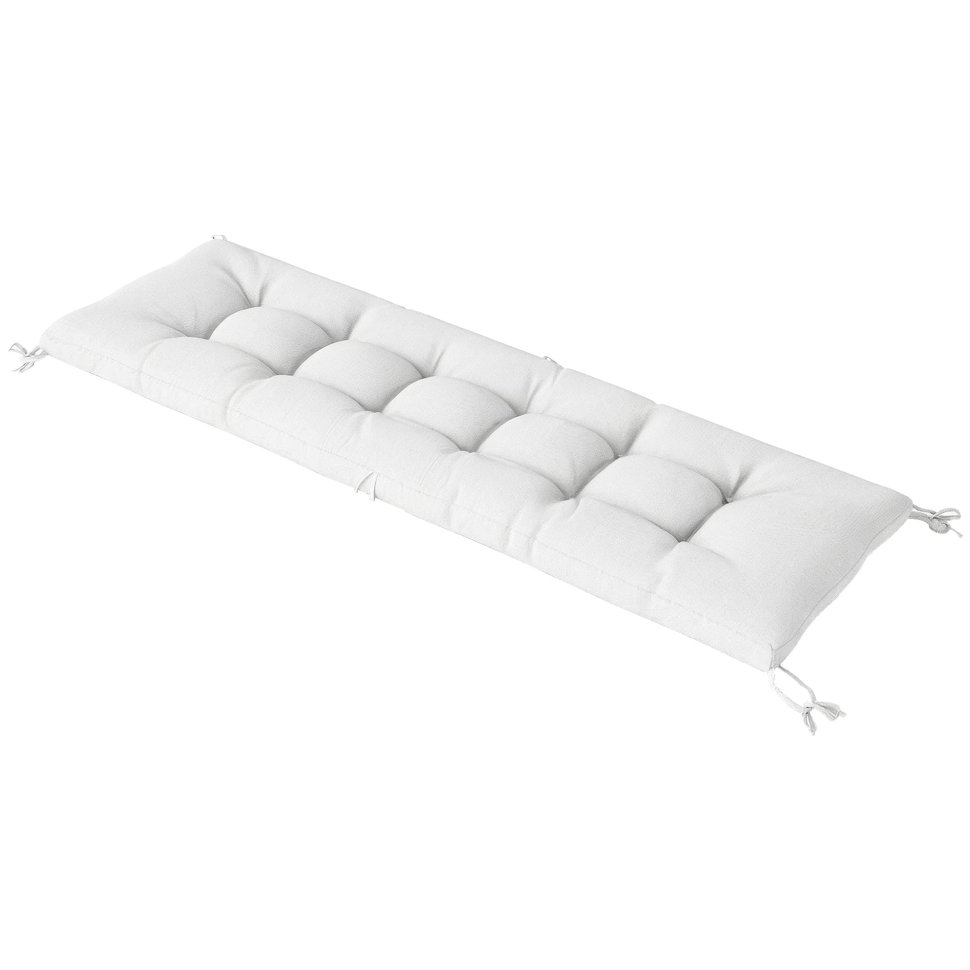 Outsunny Coussin pour Banc Extérieur avec Sangles de Fixation Protection UV50+ Récupération Lente Intérieur Extérieur 198x65x13 cm Crème