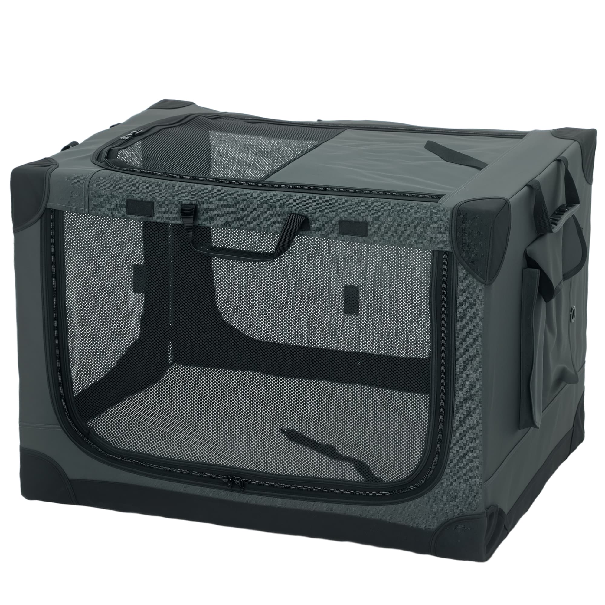 PawHut Transport souple pliable pour Chiens et Chats avec Coussin, Housse Lavable, Ouvertures, Oxford Respirant 600D, 76x54x54 cm, Vert