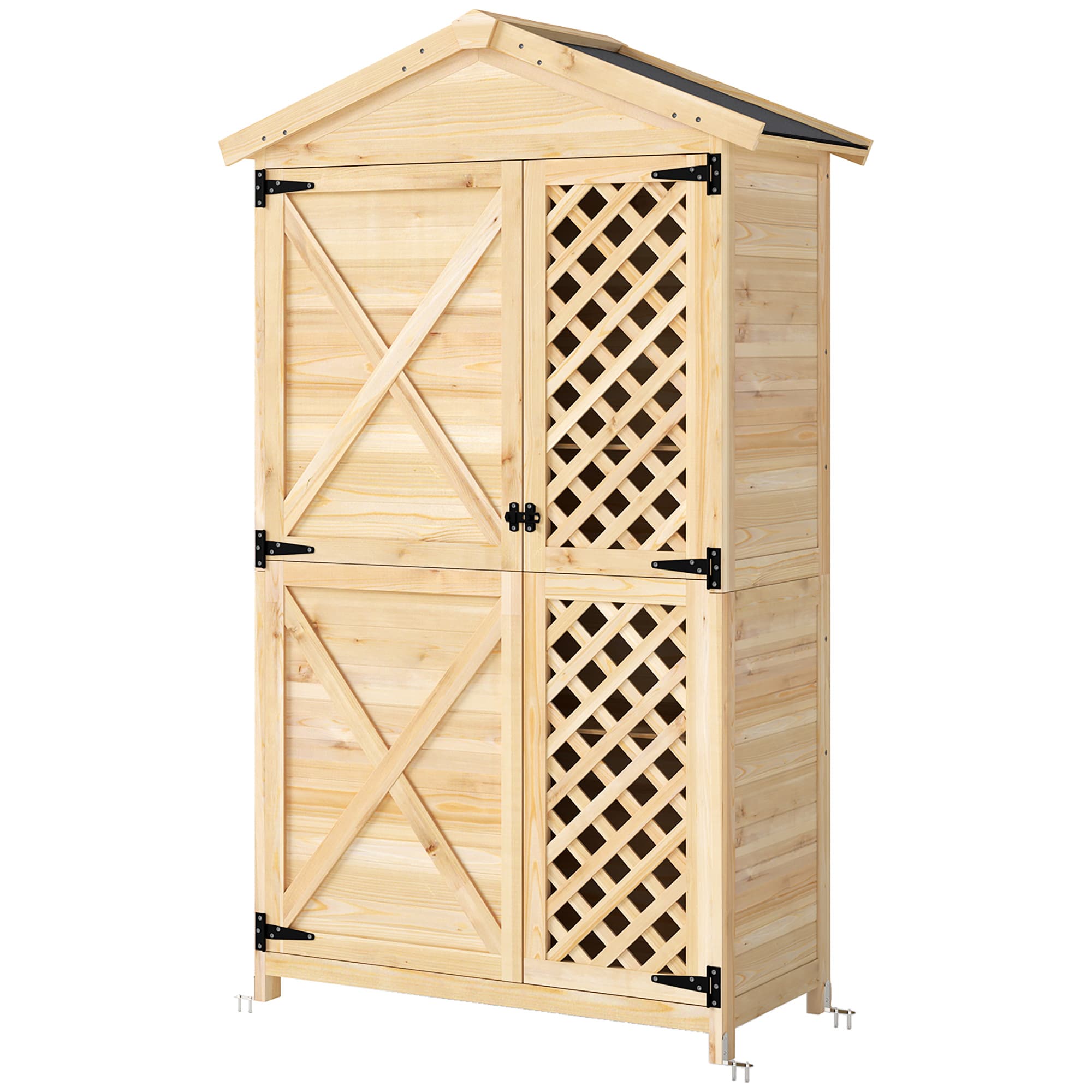 Outsunny Armoire d'extérieur : Cabane de jardin avec porte ventilée et kit anti-basculement.