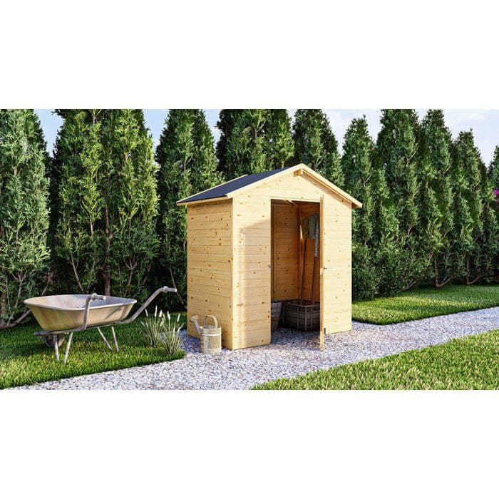 Abri de jardin en bois - Pin brut - 1,86 m2 - Panneaux de 12 mm