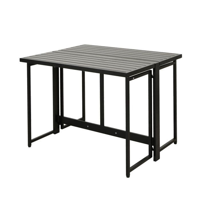 Table de jardin - FERRET - Pliante - Métal - Noir - 98 x 80 x 72 cm - 4 personnes