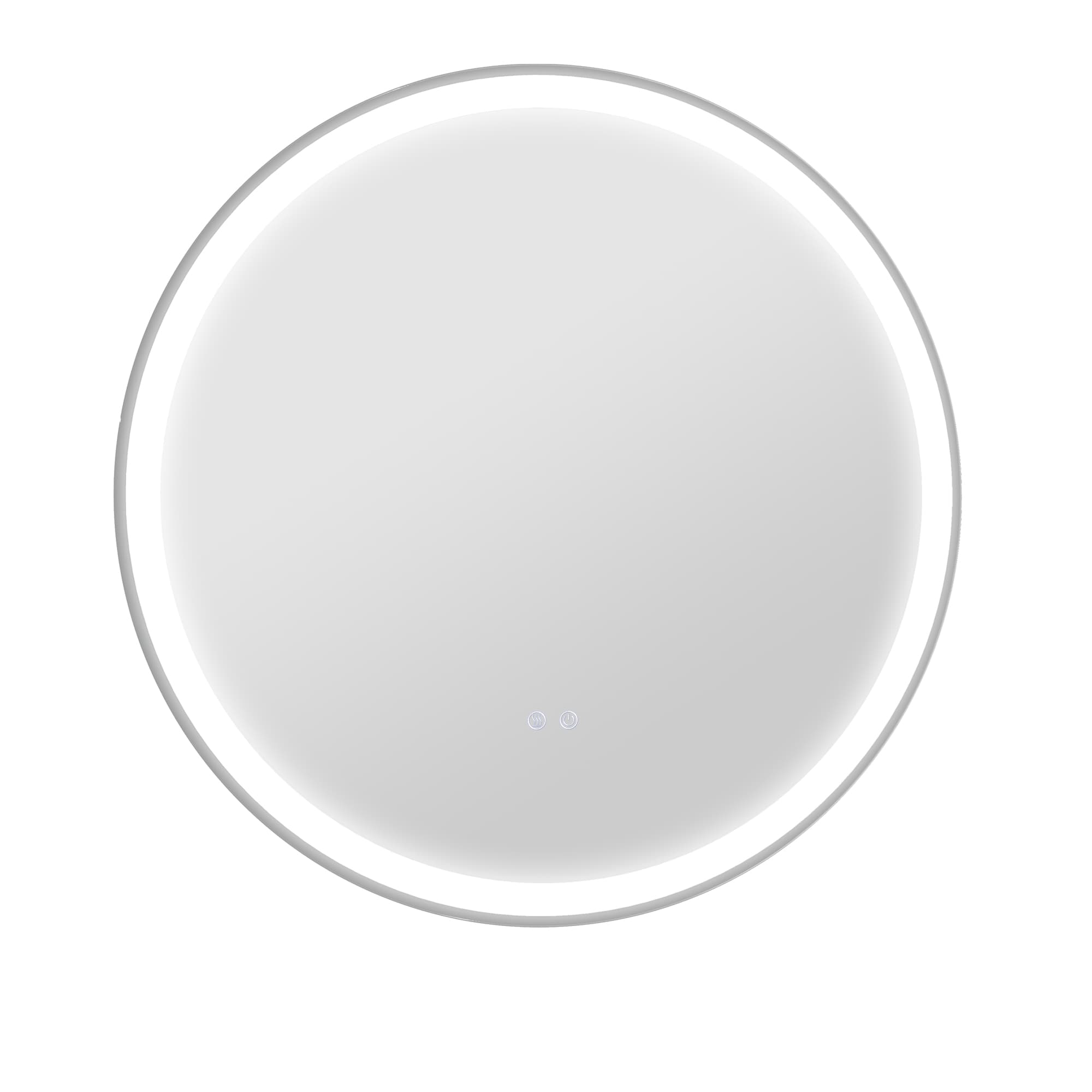 kleankin Miroir rond lumineux LED pour salle de bain Ø 80 cm mural avec éclairage 3 couleurs interrupteur tactile 46W blanc argent Aosom France