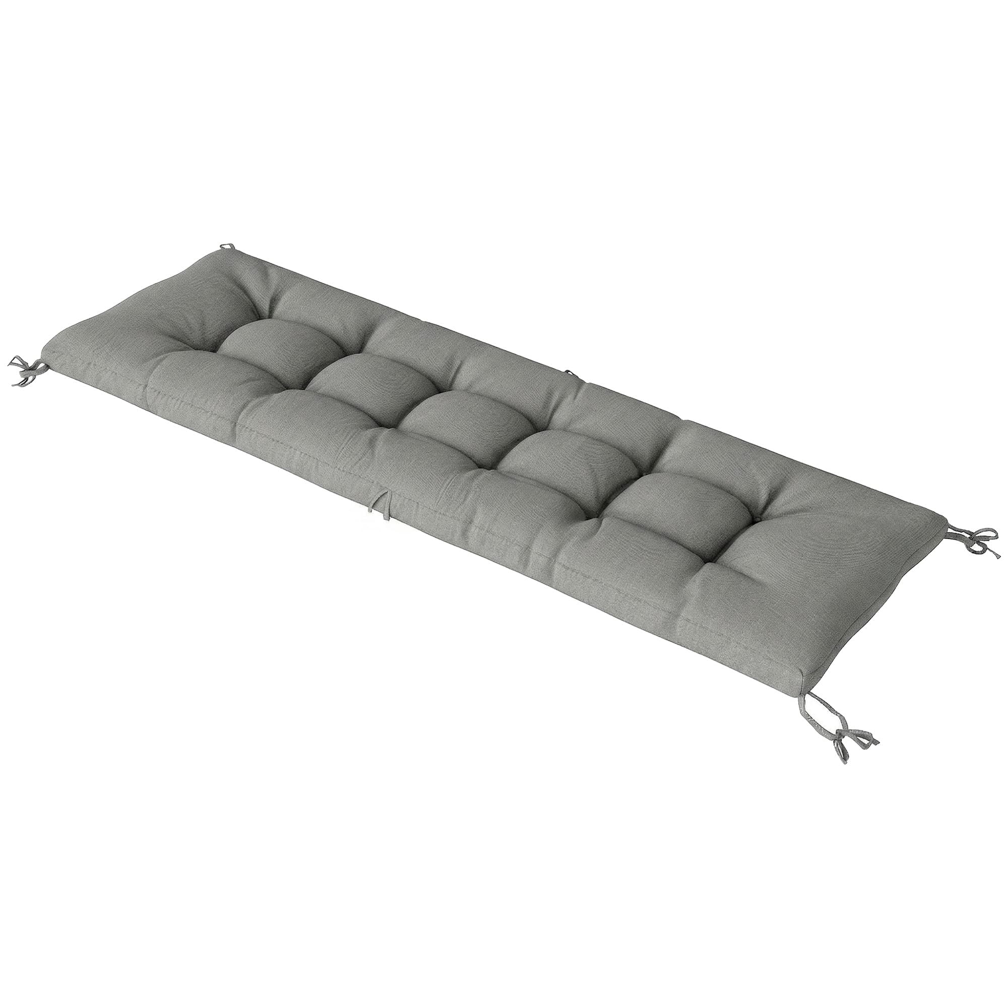 Outsunny Coussin pour banc extérieur avec sangles de fixation Protection UV50+ Rebond lent Intérieur Extérieur 198x65x13 cm Gris