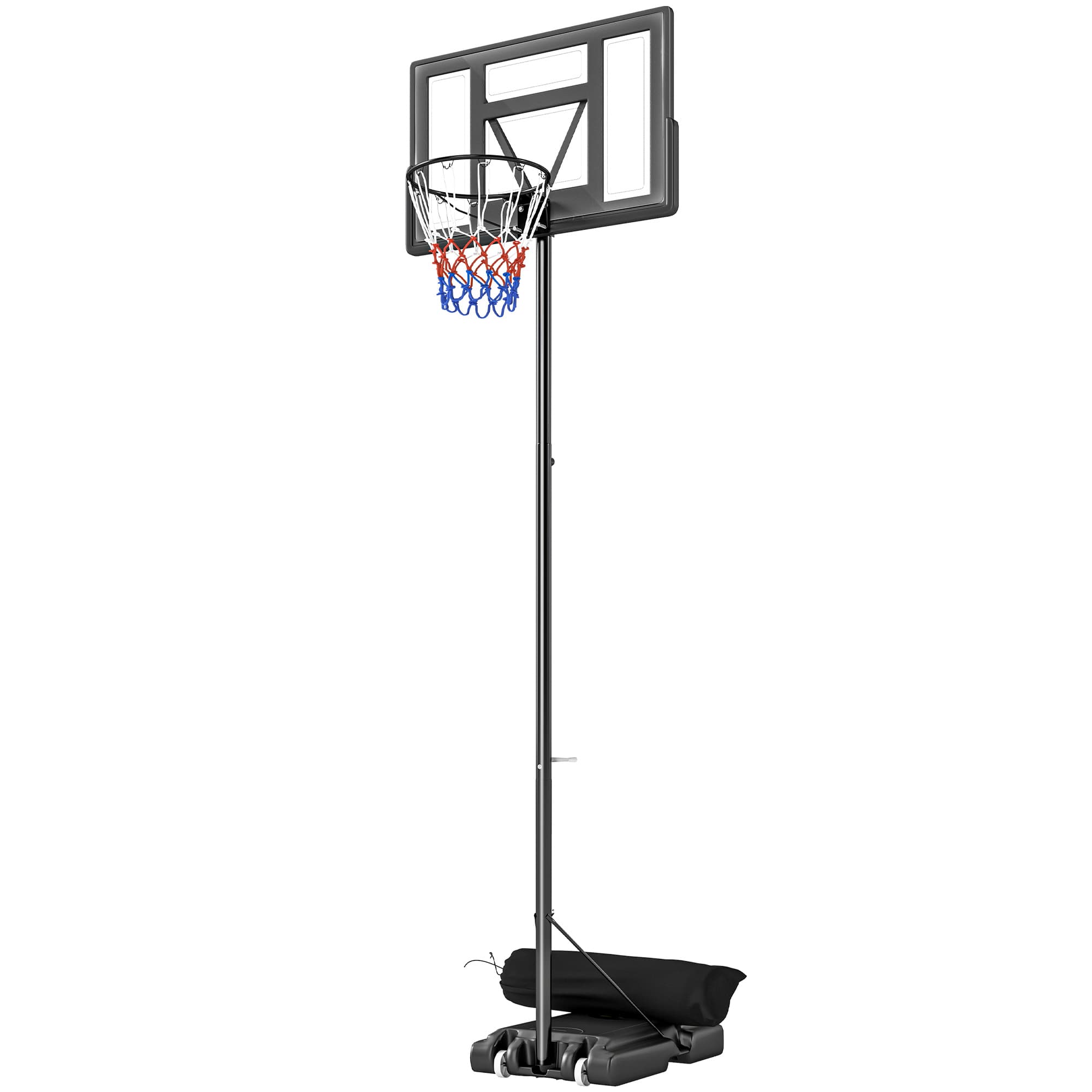 SPORTNOW Panier de basket extérieur 135-305cm réglage rapide en hauteur Support de basket avec panneau incassable 110x70cm 2 roues