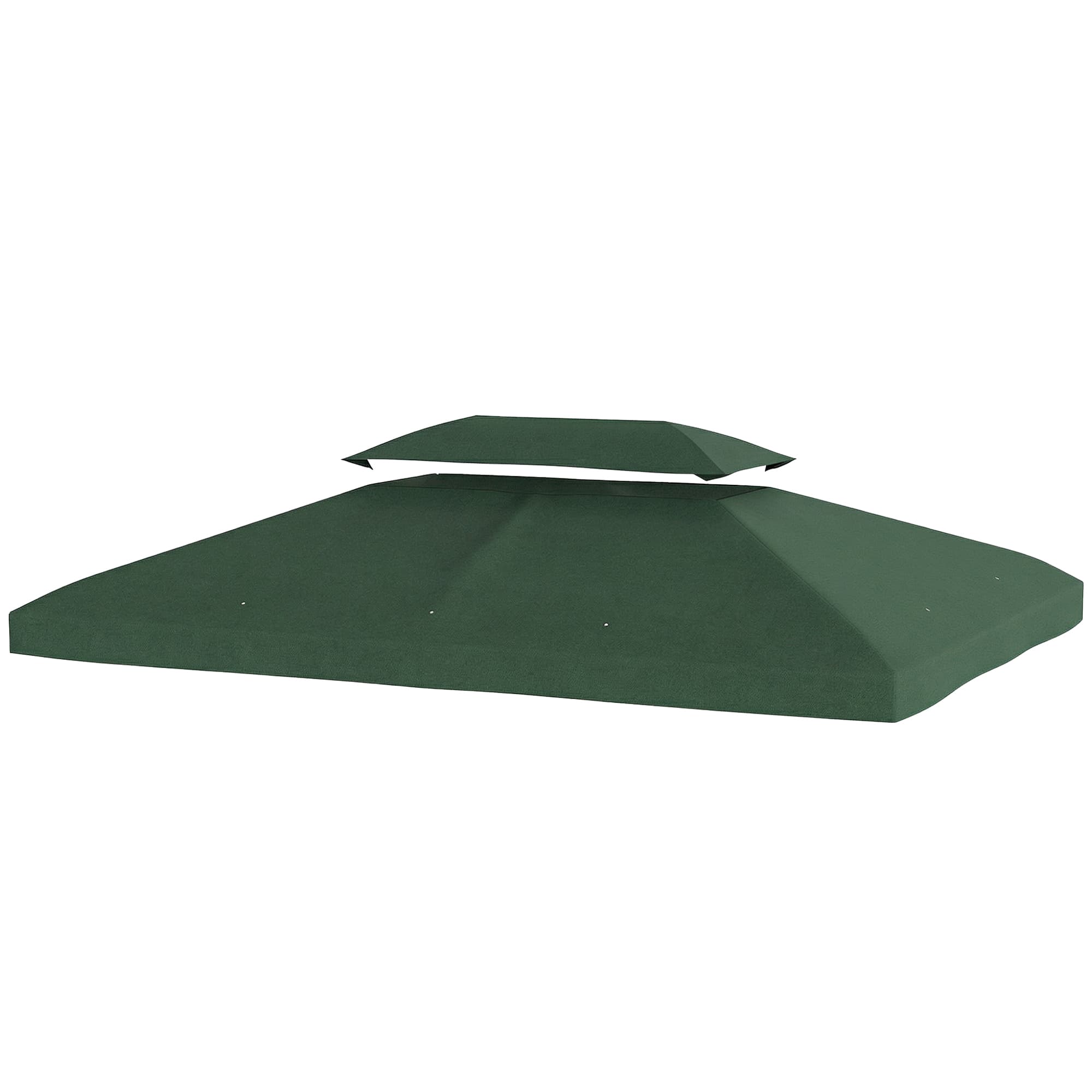 Outsunny Toile de Rechange 4x3 m avec Toit Double Orifices de Drainage et Protection UV Seulement toile NE Comprend PAS le Cadre Vert