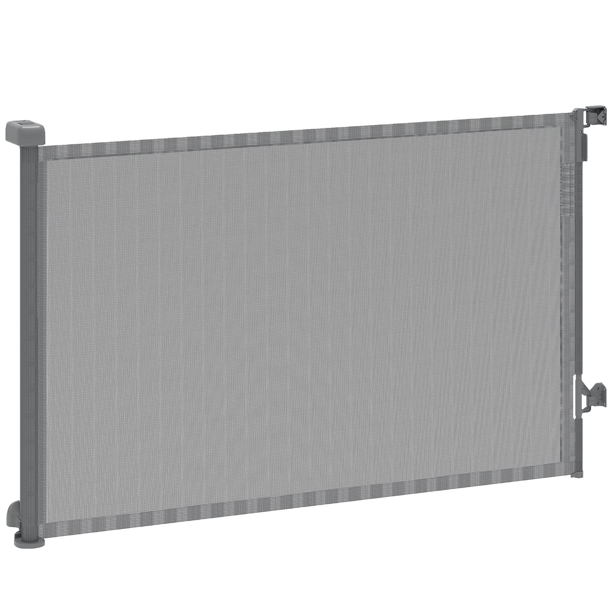 PawHut Barrière de sécurité pour chiens rétractable extensible jusqu'à 140 cm de large pour escaliers et portes Gris