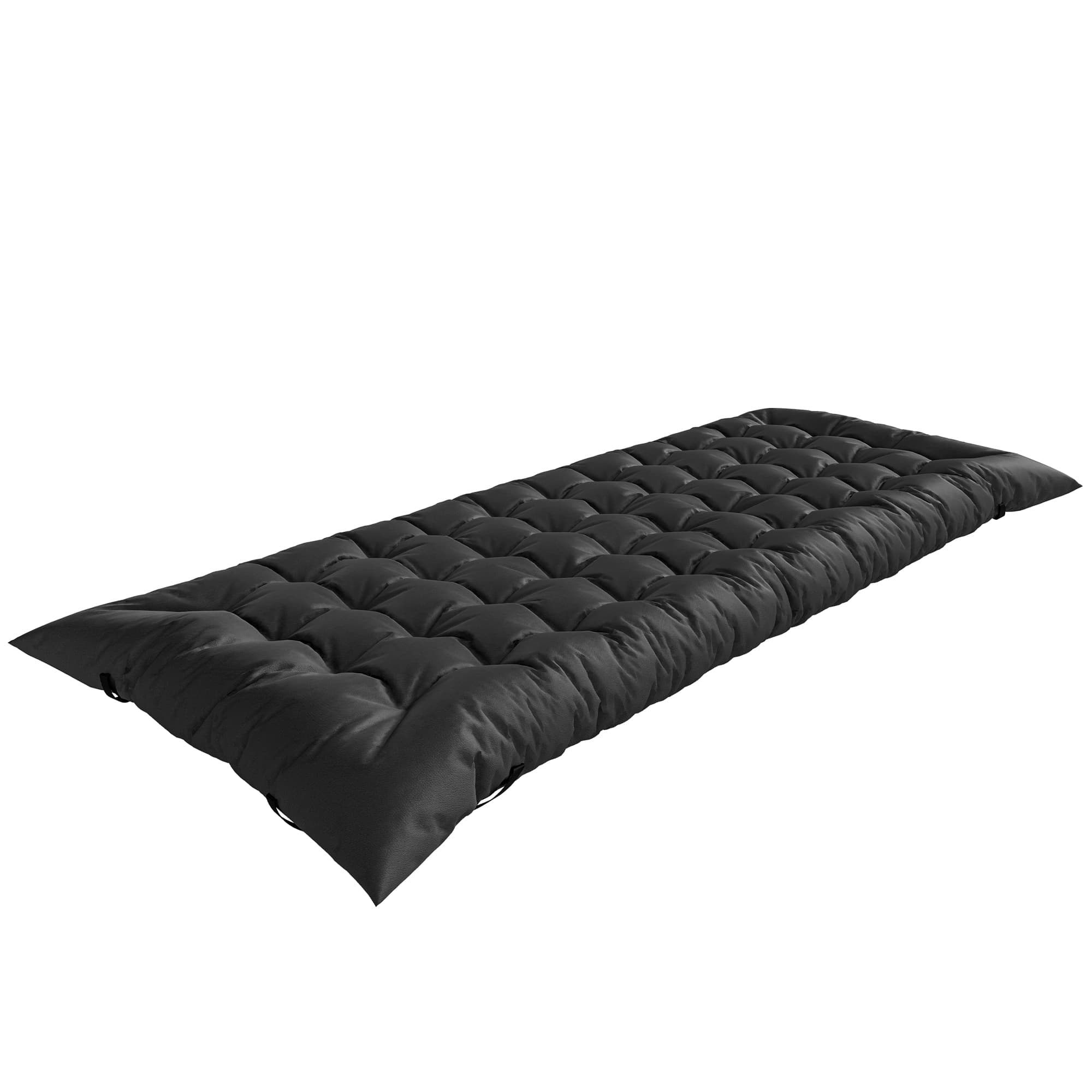 Outsunny Tapis de camping pliable portable avec sangles antidérapant pour lit de camp tente voyages noir