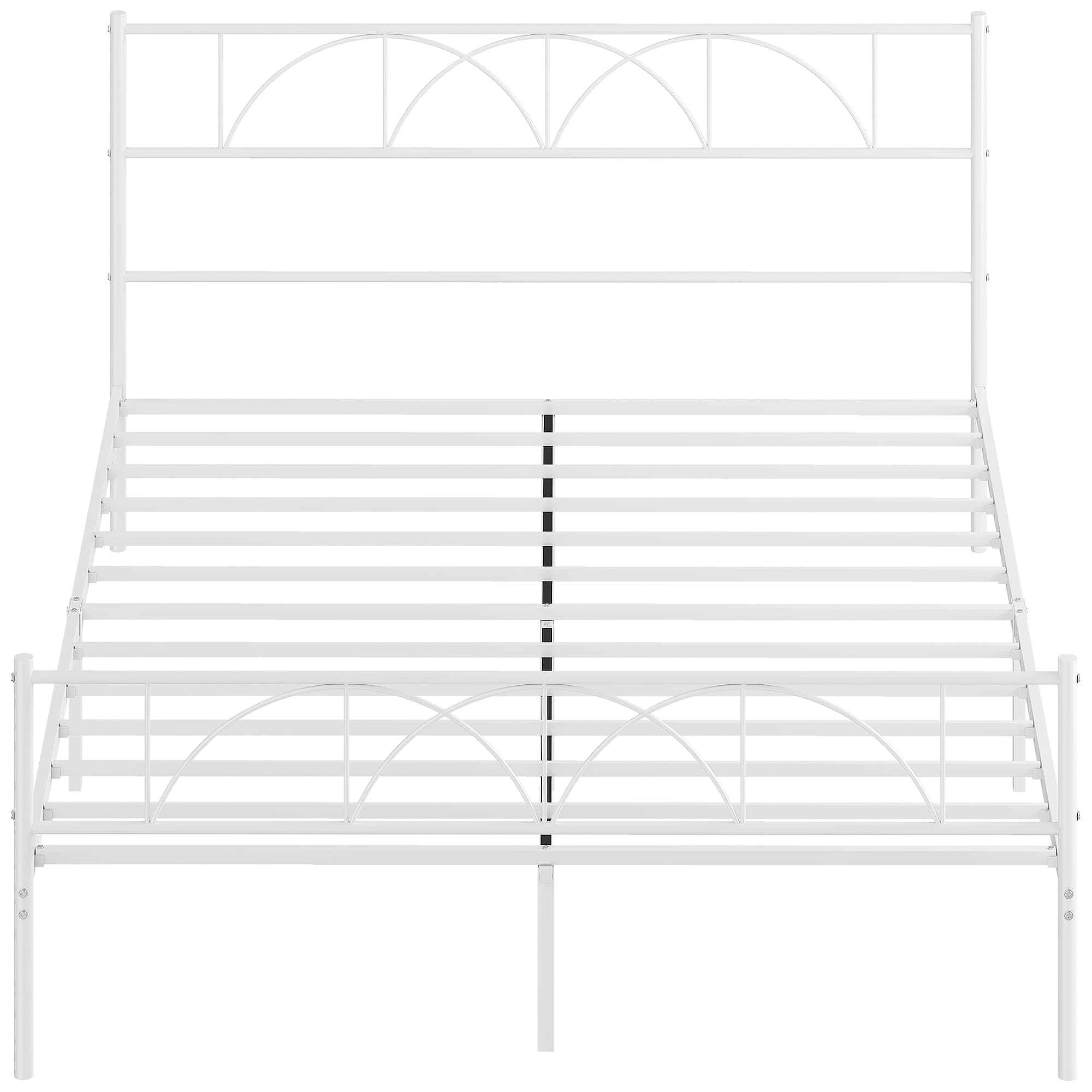 HOMCOM Structure de lit 160x200 cm avec tête de lit Support à lattes en acier Rangement sous le lit