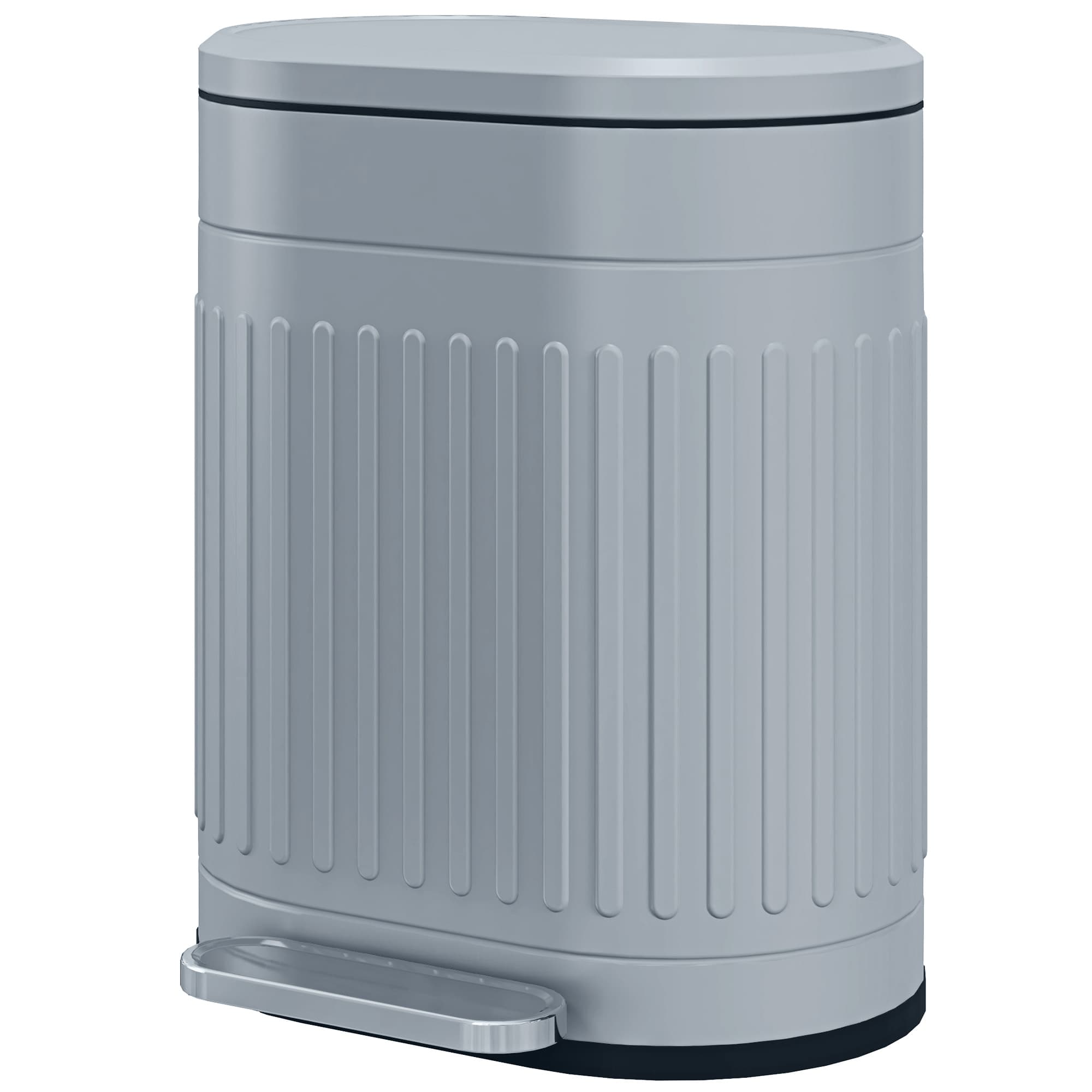 HOMCOM Poubelle 20 L à pédale avec couvercle, seau intérieur amovible, fonction Soft-Close, 36,5 x 31,2 x 45 cm, Gris
