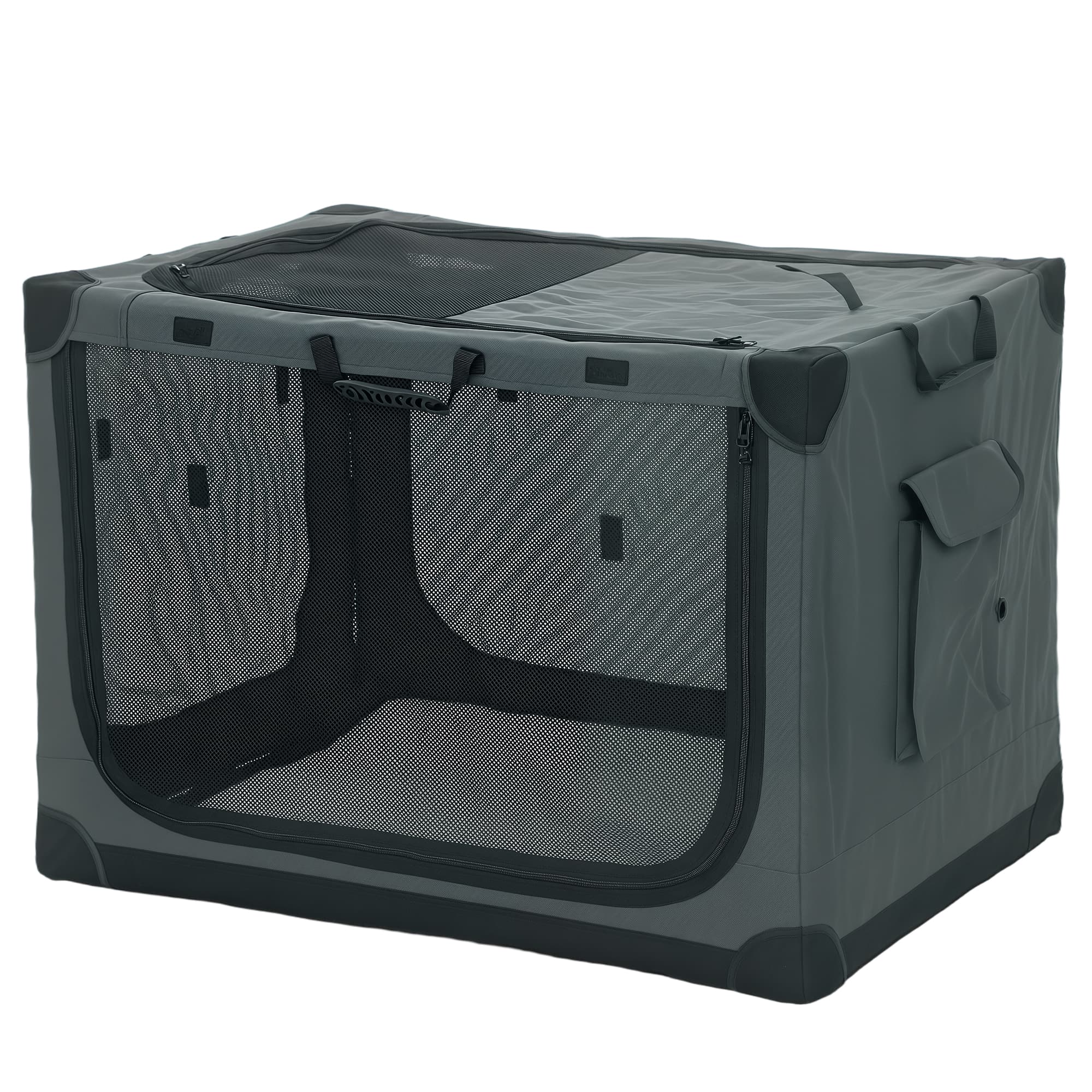 PawHut Caisse pliable pour chien Caisse de transport avec coussin Housse amovible lavable En tissu Oxford pour chiens jusqu'à 30kg Vert armée