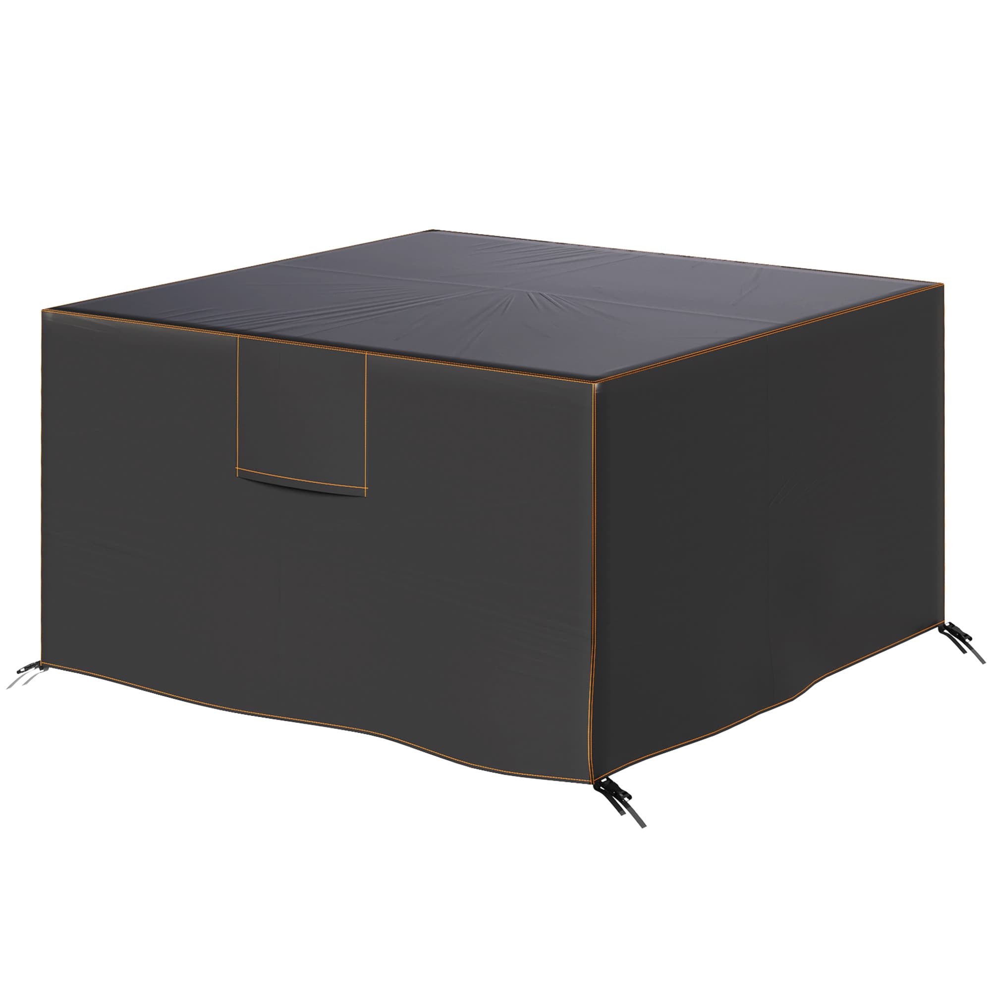 Outsunny Housse de protection pour mobilier de jardin résistante à l'hiver étanche bâche anti-UV tissu Oxford 420D 125x125x74 cm Noir
