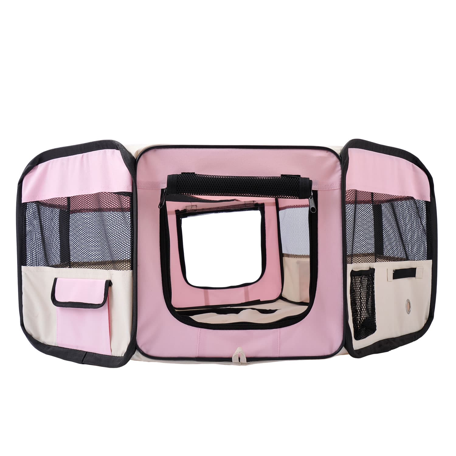 PawHut Parc Pliable pour Chiens et Chats Enclos Portable pour Petits Animaux Imperméable en Tissu Oxford Ø90x41 cm Rose