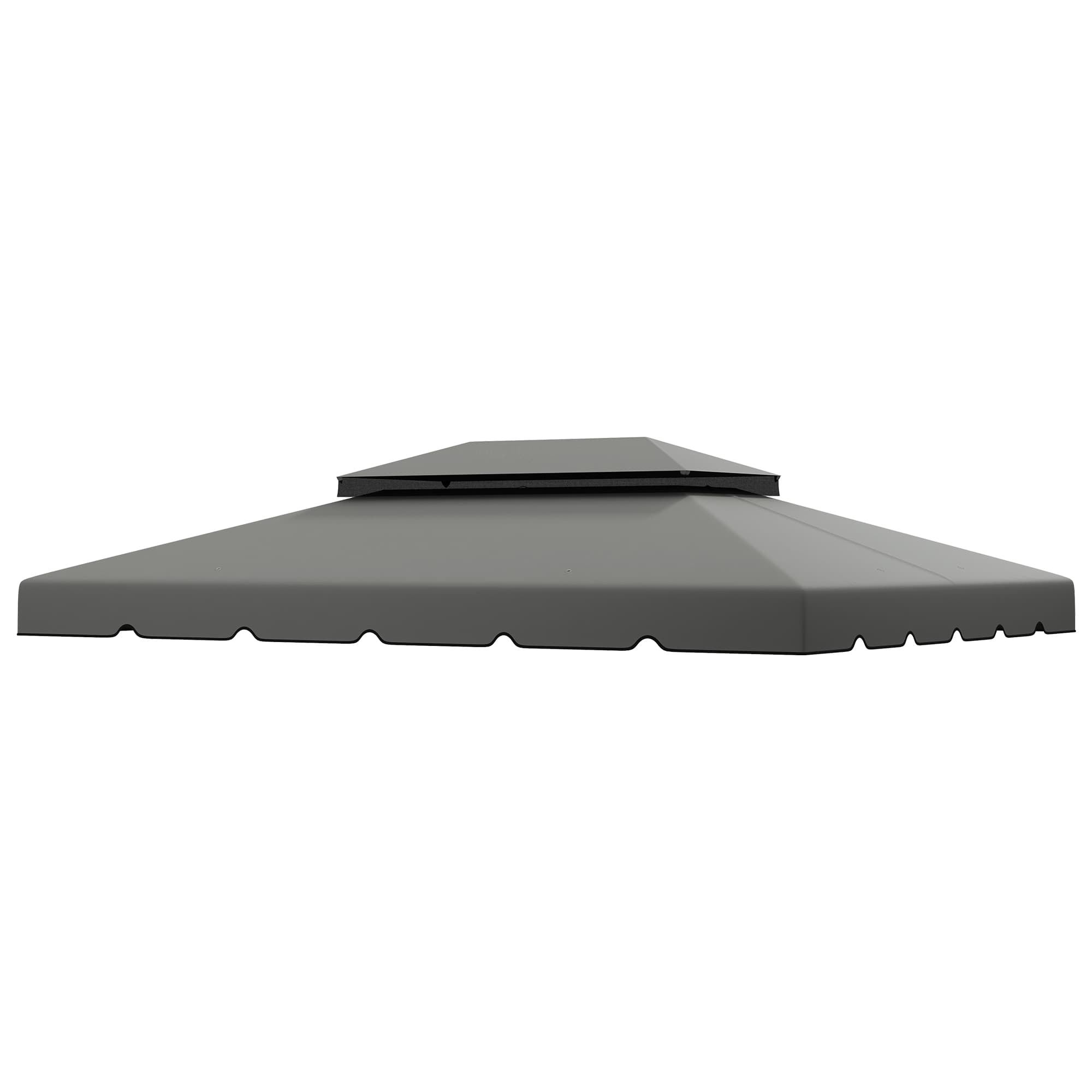 Outsunny Bâche de Rechange pour Tonnelle 4x3 m avec Double Toit Orifices de Drainage Seulement Bâche NON Inclut Cadre Gris claro