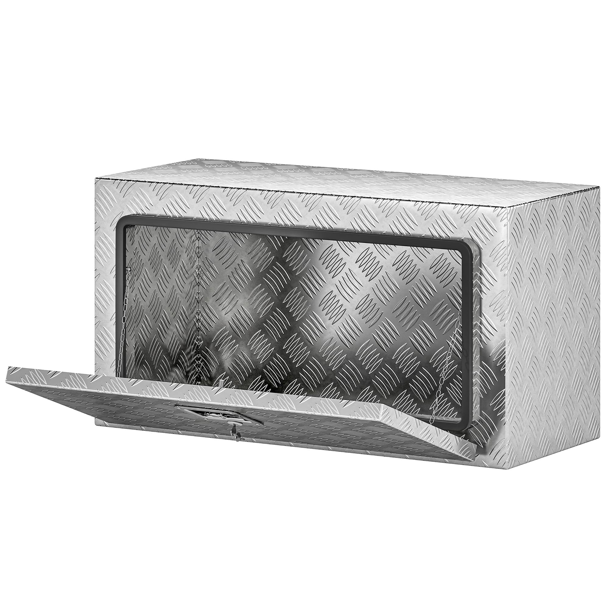 HOMCOM Boîte à outils Caisse à outils Aluminium 76x35.5x40.6cm Argent