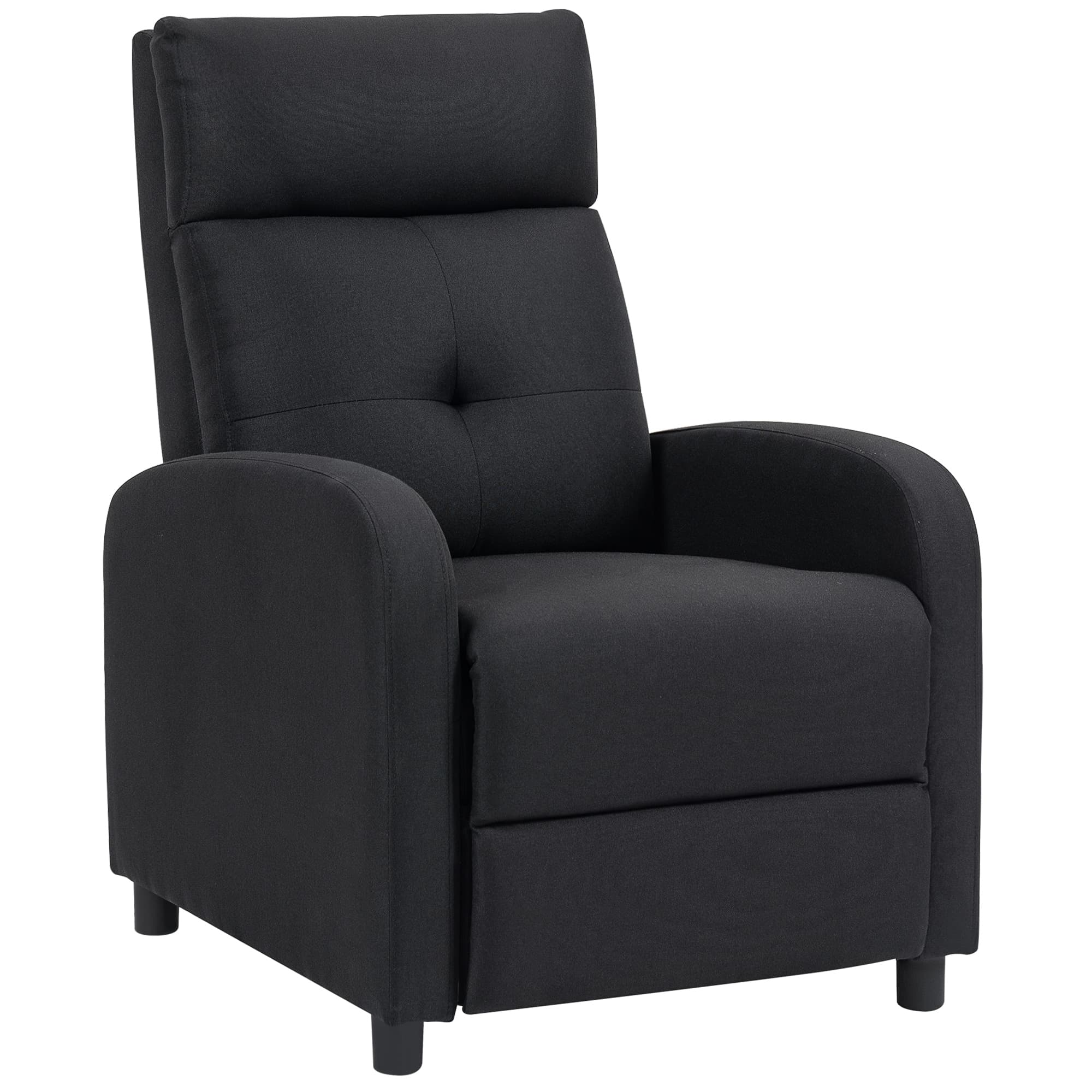 HOMCOM Fauteuil relax inclinable, repose-pieds extensible, ressorts ensachés, jusqu'à 150 kg, Noir