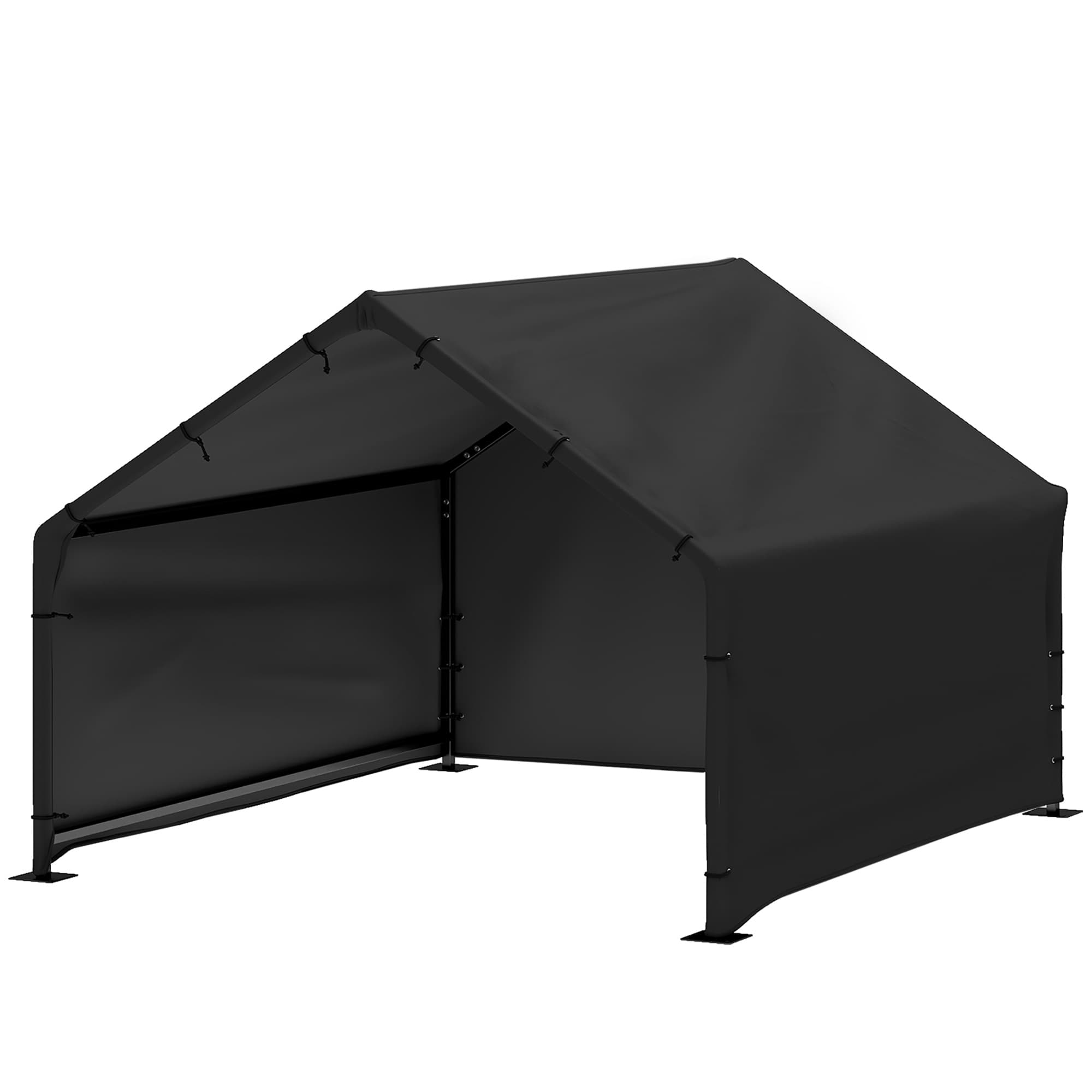 PawHut Niche pour chiens, toit résistant à l'eau et aux UV, pour chiens jusqu'à 30 kg, 125 x 110 x 93 cm, Noir