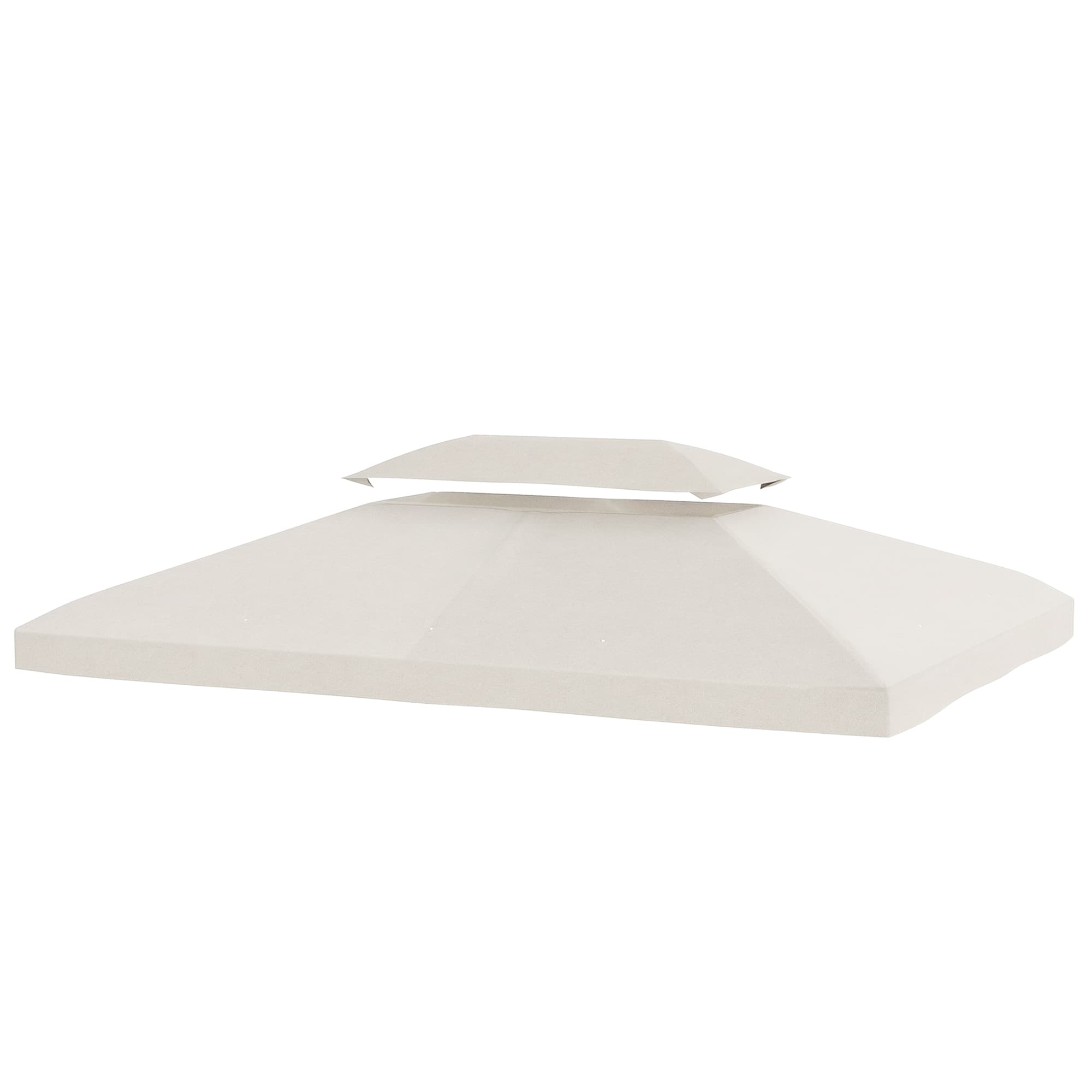 Outsunny Housse de Rechange 4x3 m avec Toit Double Orifices de Drainage et Protection UV Housse seule NE comprend PAS le cadre Crème