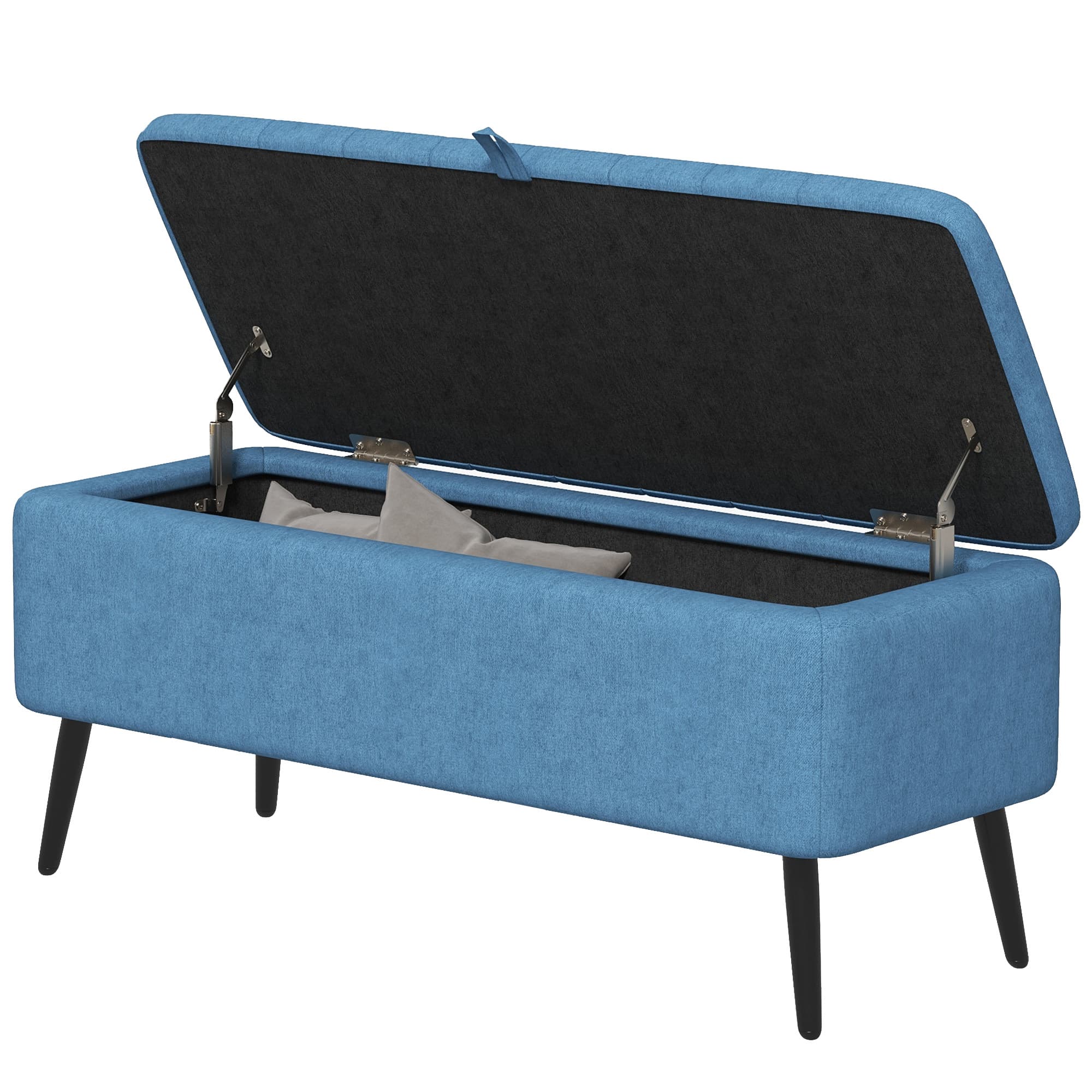 HOMCOM Banquette Coffre Pouf Repose-pieds Rembourré, 102x40x44 cm, Bleu foncé
