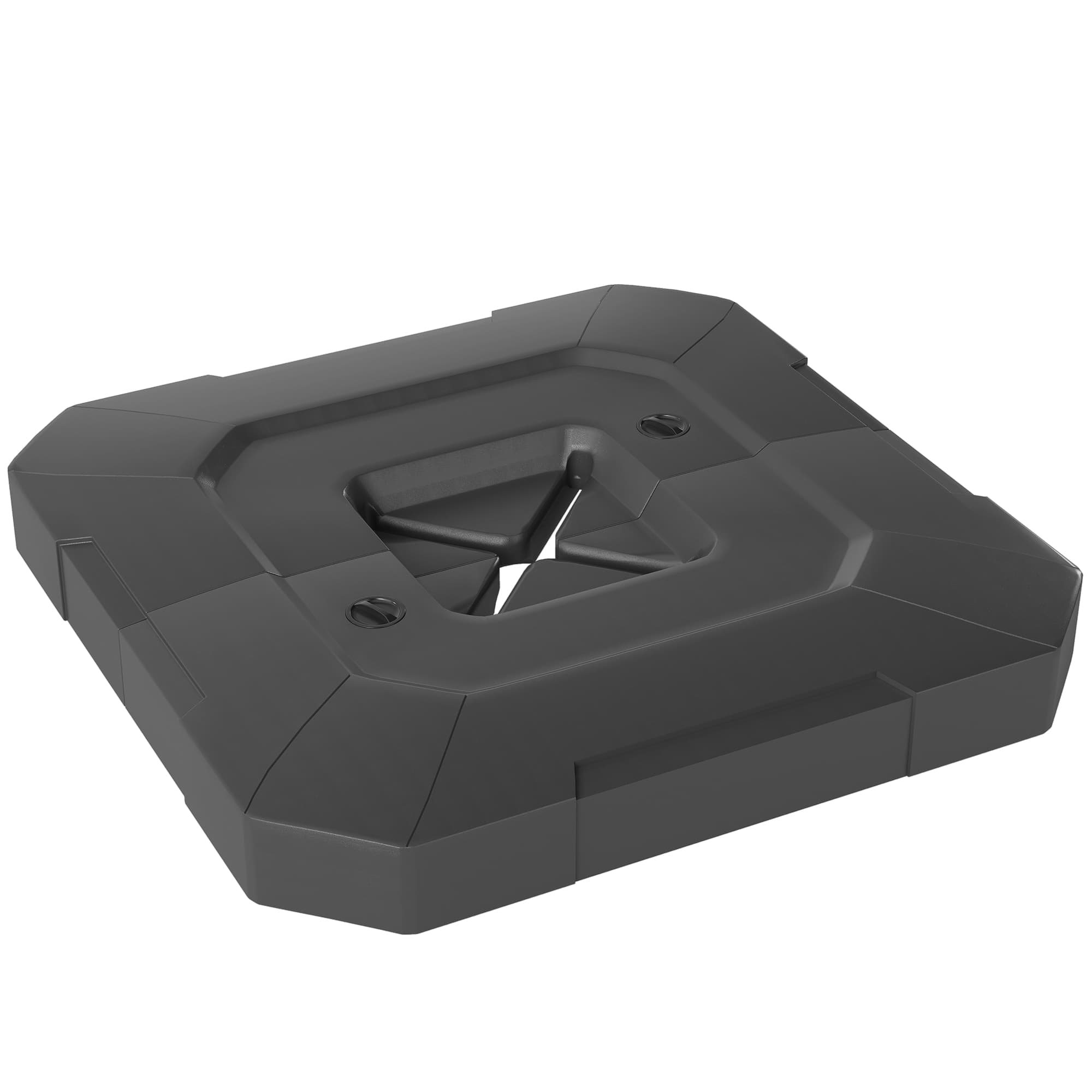 Outsunny Jeu de 2 poids pour parasol, bases remplissables 80 kg avec eau ou 105 kg avec mélange eau et sable