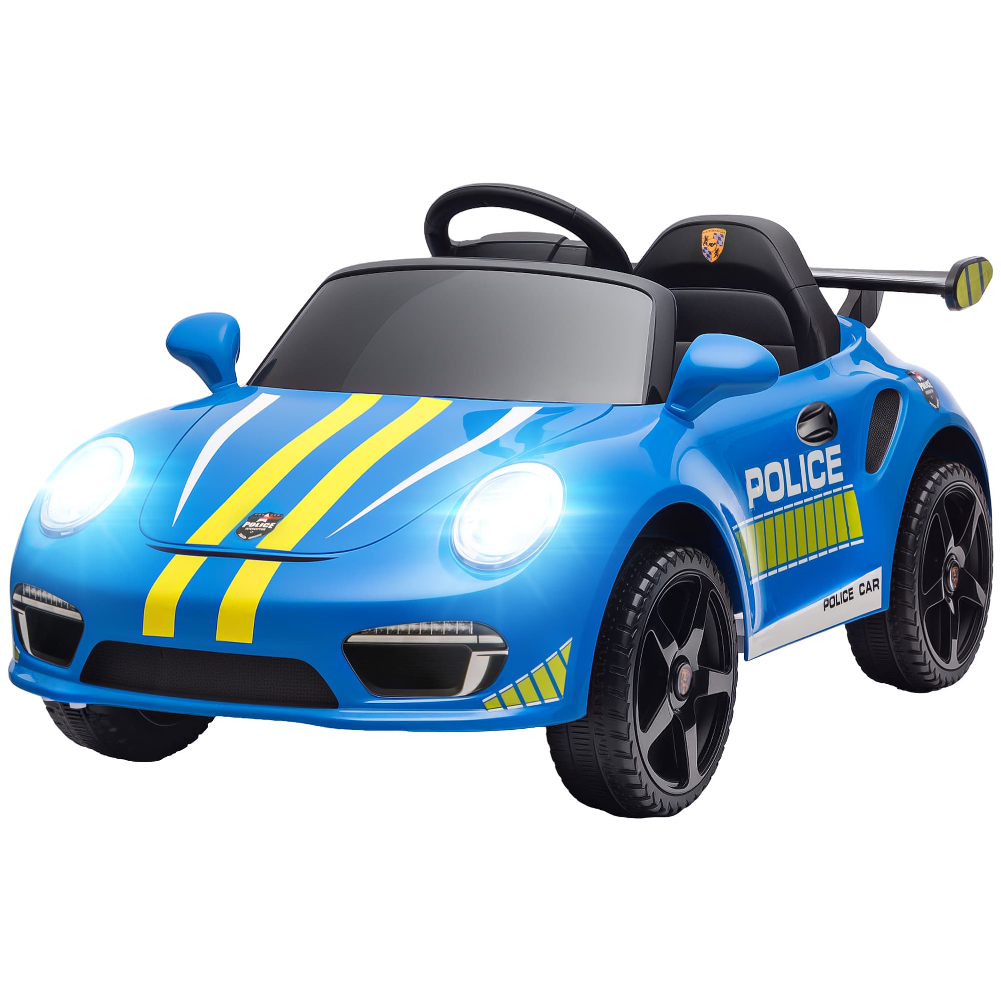 AIYAPLAY Voiture Électrique pour Enfants sous Licence RUF CTR 3 Clubsport Télécommande Double Moteur Sirène Roues d'Appui Bleu