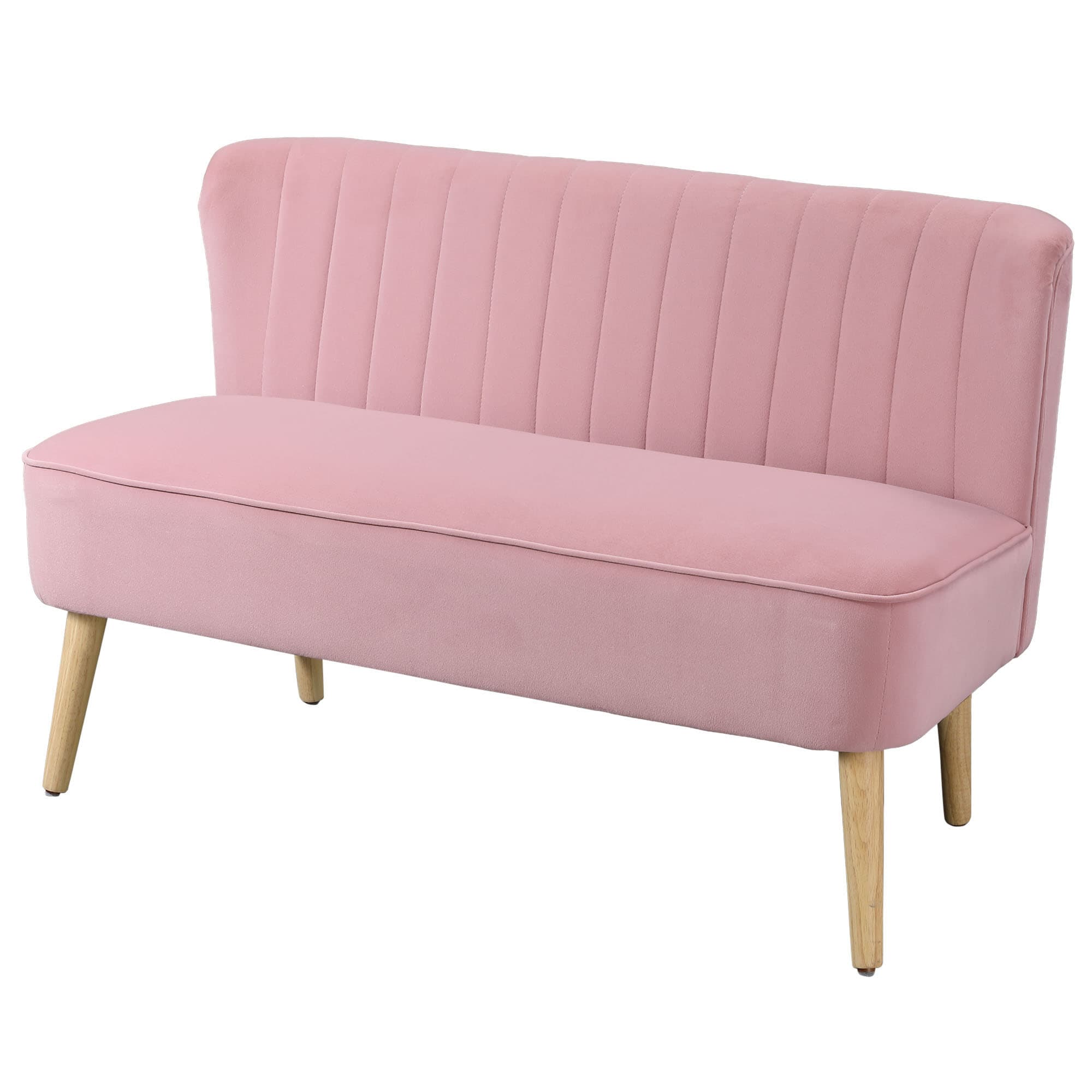 HOMCOM Canapé 2 places canapé en tissu canapé rembourré canapé lounge large Rose
