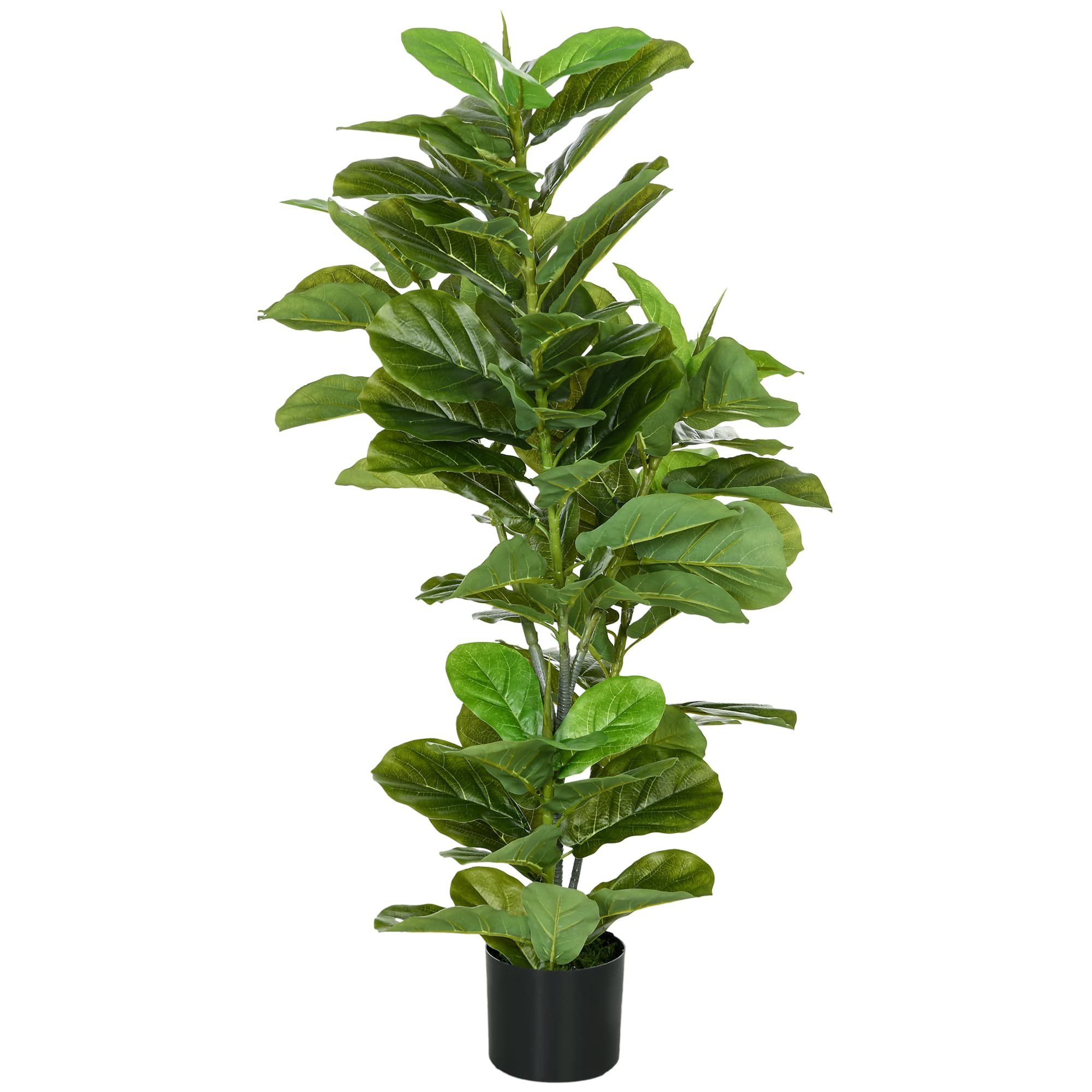 HOMCOM Plante artificielle Ficus, 110 cm de hauteur avec 90 feuilles & pot pour salon