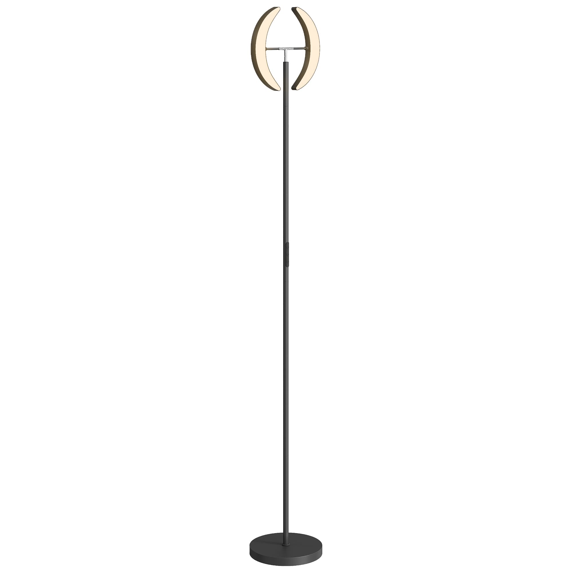 HOMCOM Lampadaire sur pied dimmable 2700K-6000K avec télécommande et double tête pivotante 350°, Noir