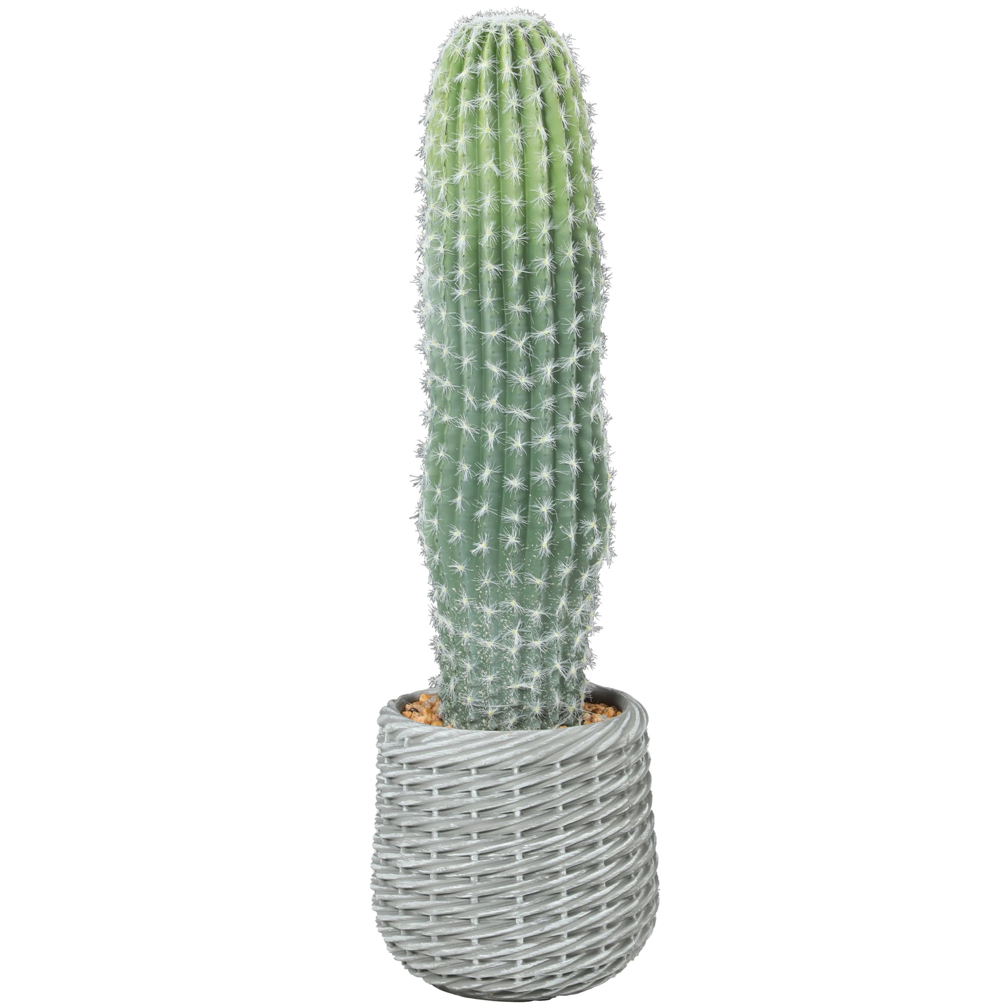 HOMCOM Cactus artificiel 66 cm, plante décorative avec pot pour décoration intérieure, vert