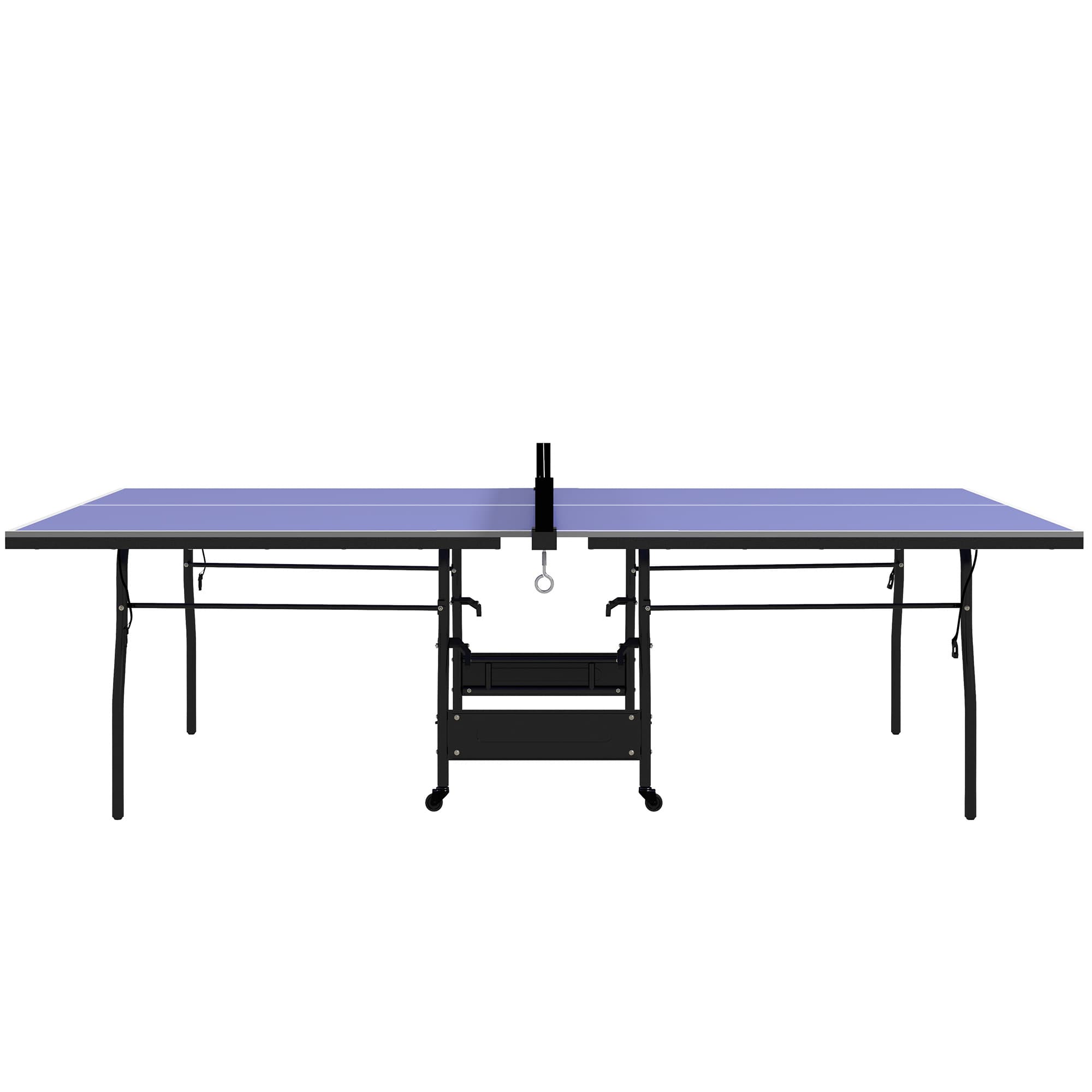 SPORTNOW Table de ping-pong pliable taille moyenne, table de ping-pong incluant filet, 3 balles, plateau 12 mm