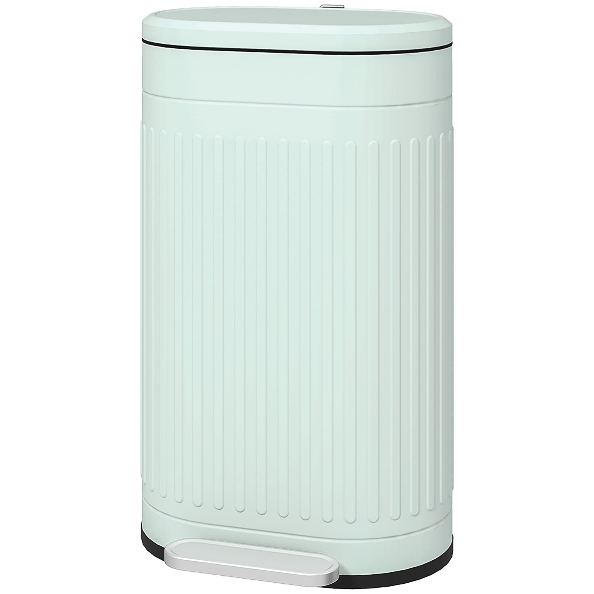 HOMCOM Poubelle 30 L à pédale avec couvercle seau intérieur amovible fonction Soft-Close 36,5 x 31,2 x 60,8 cm, Vert