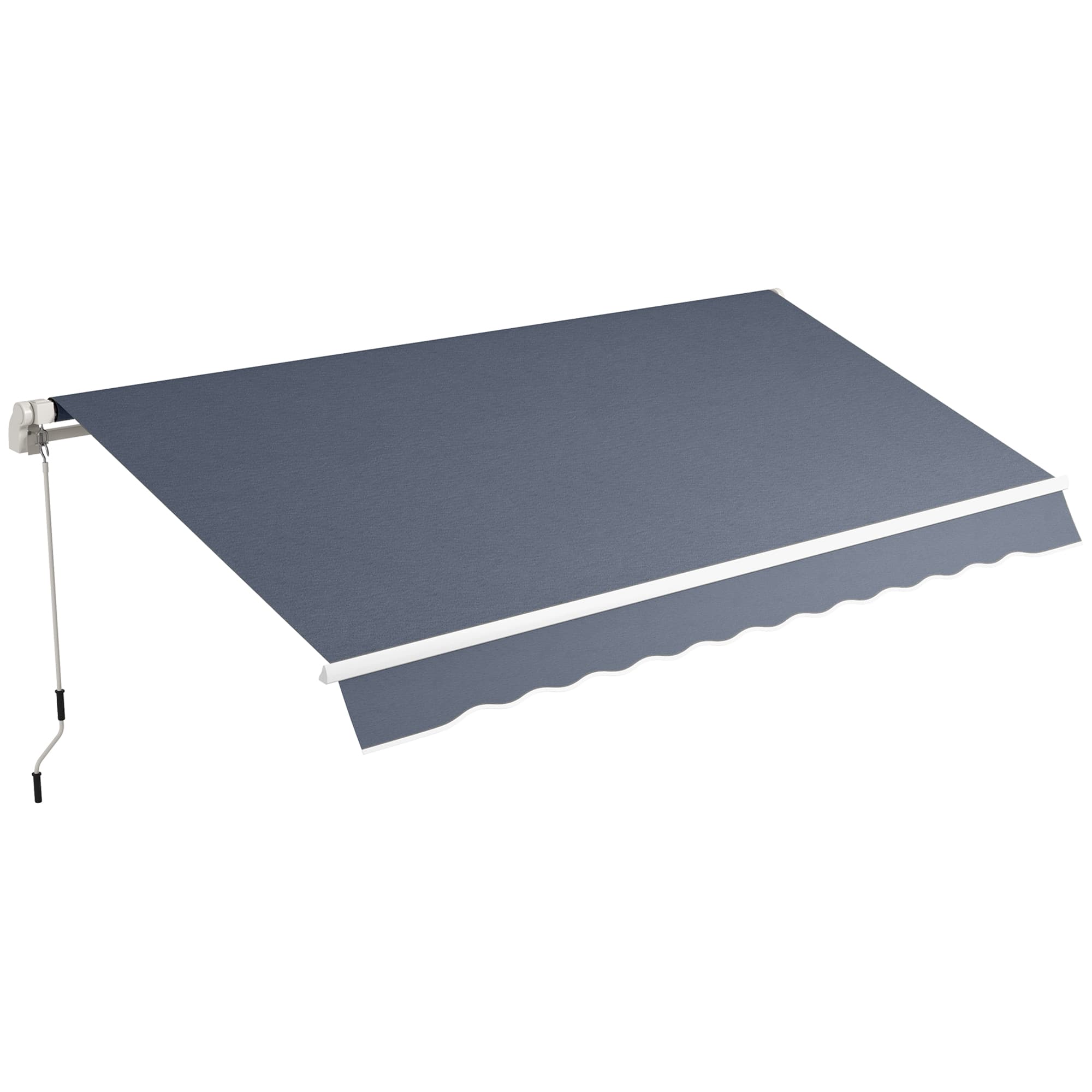 Outsunny Store banne pour extérieur à bras enroulable avec ouverture à manivelle, 360x250 cm, Gris