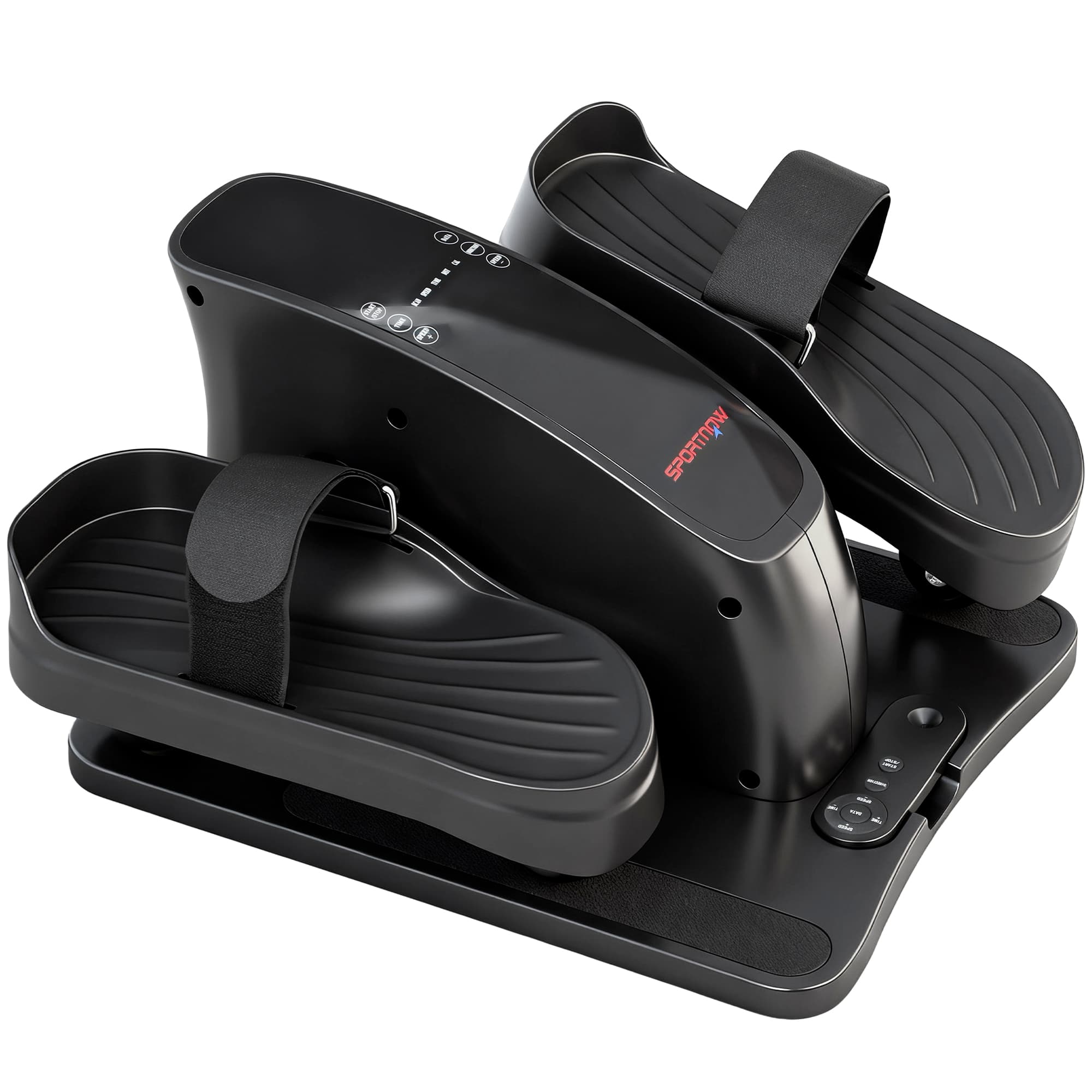 SPORTNOW Mini pédalier, 12 vitesses, écran LED, télécommande, antidérapant, portable, métal, plastique, noir