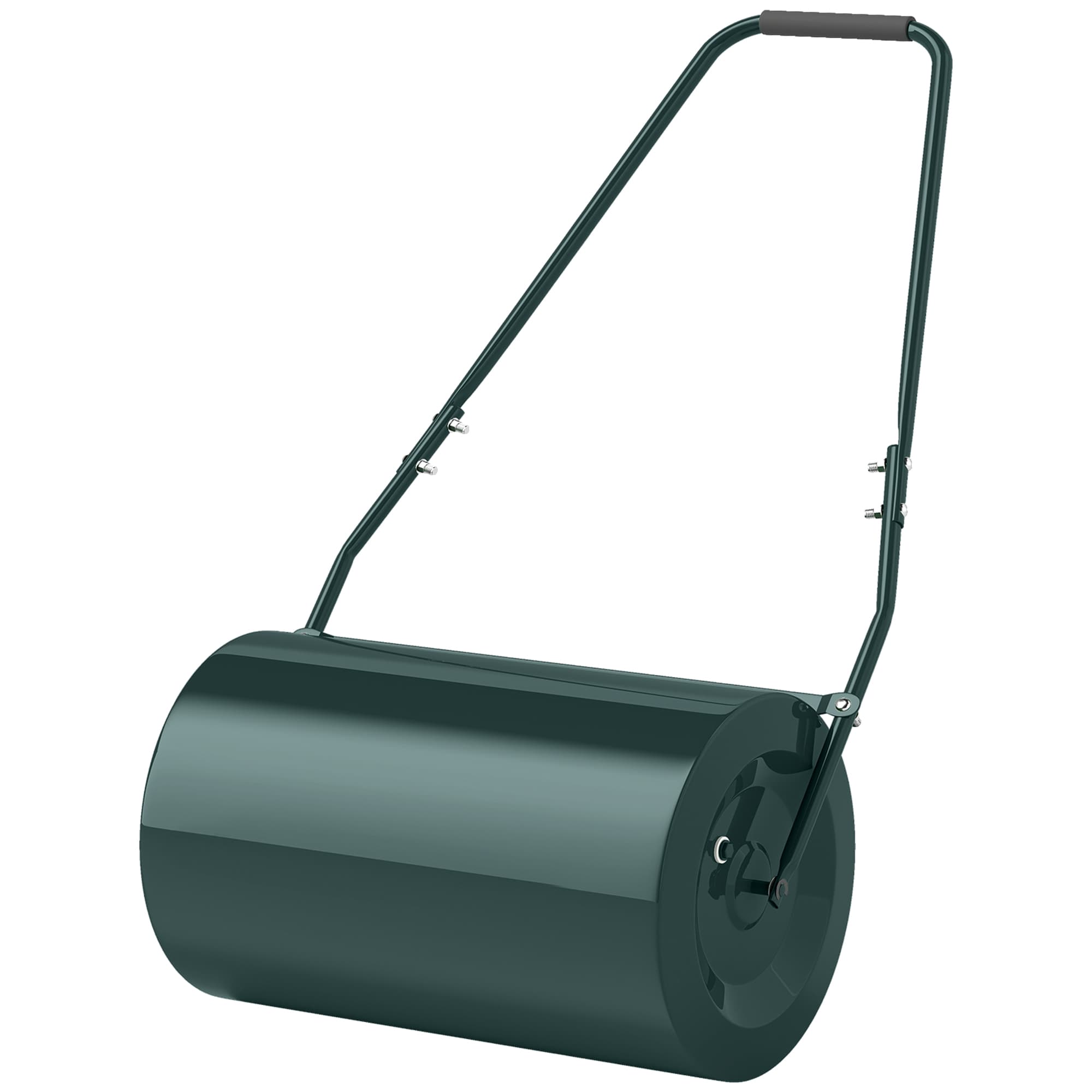 Outsunny Rouleau pour Gazon 63L de Capacité avec Lame Raclette, en Métal, 123x58x40 cm, Vert foncé
