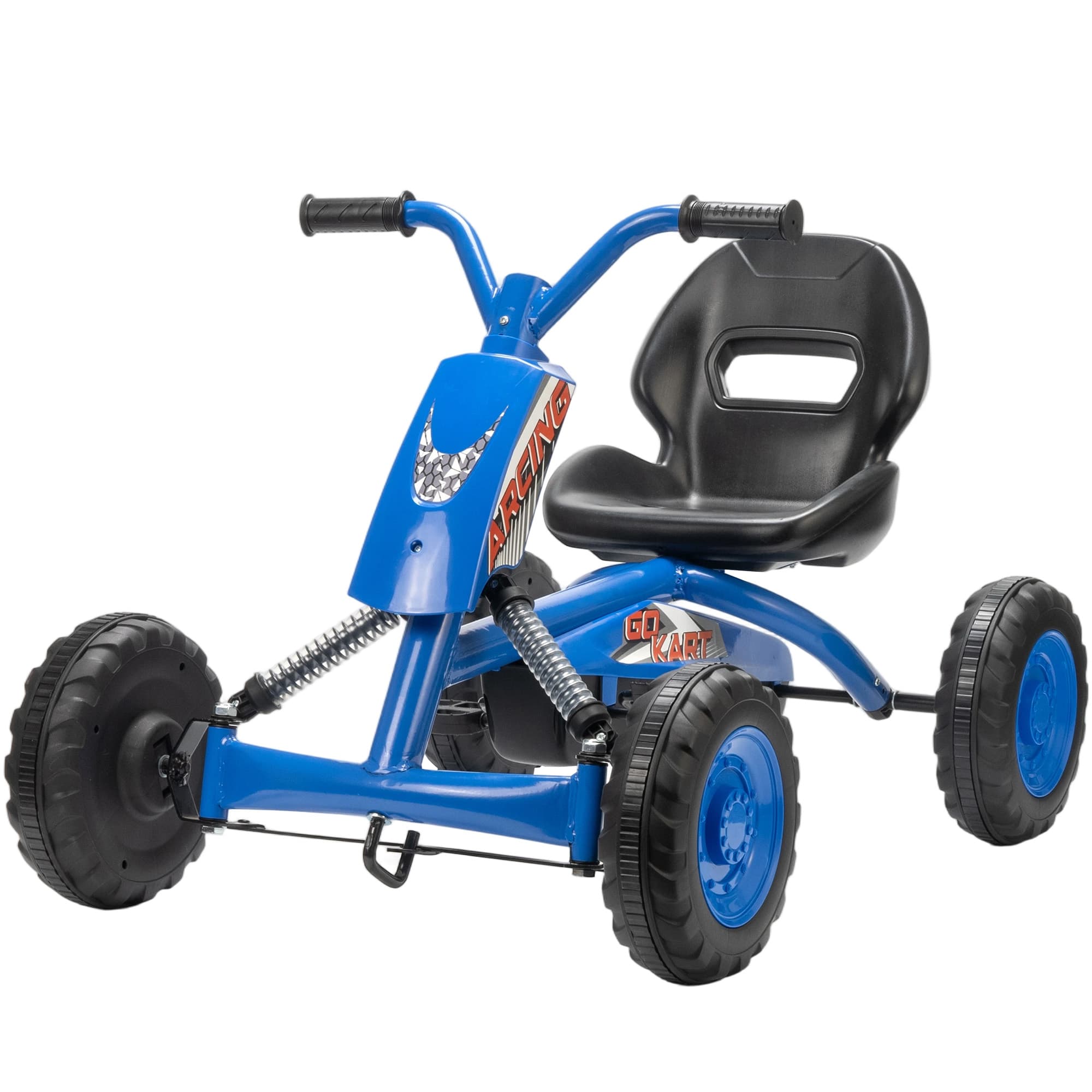 AIYAPLAY Kart à pédales Go-Kart avec roues en PP châssis en acier charge 30 kg pour garçons et filles de 2-5 ans bleu