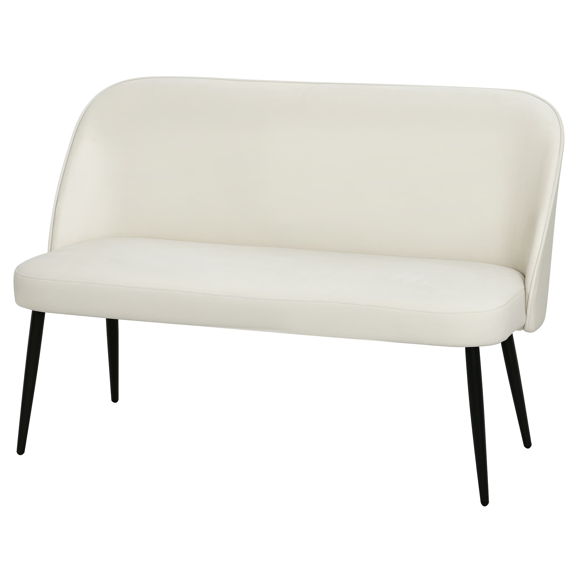 HOMCOM Canapé 2 places, canapé rembourré moderne avec cadre métal et bois, revêtement en tissu aspect velours, Beige