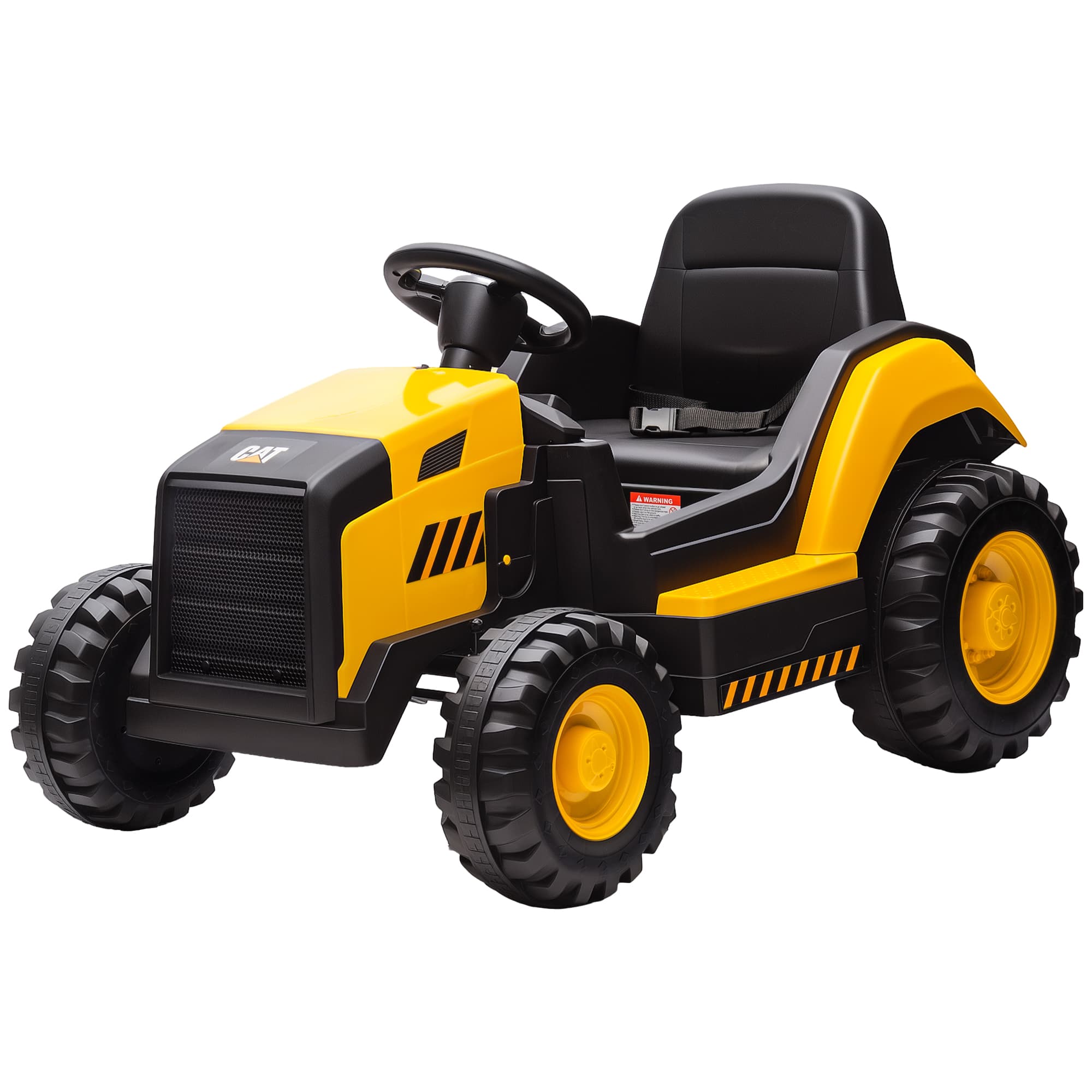 AIYAPLAY Voiture électrique pour enfants 3-6 ans Marque Officielle CAT 12V, Conduite manuelle et télécommande, Jaune