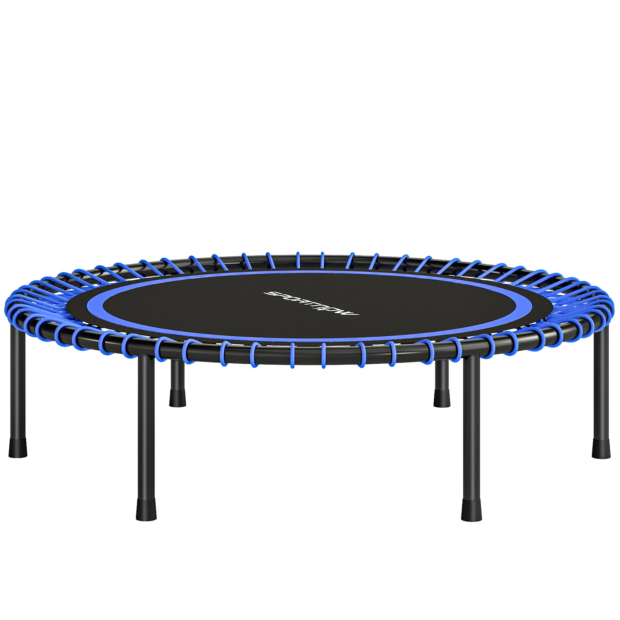 SPORTNOW Trampoline de Fitness Ø114 cm avec Cadre en Acier Renforcé pour Entraînement Jambes Corps Bleu et Noir