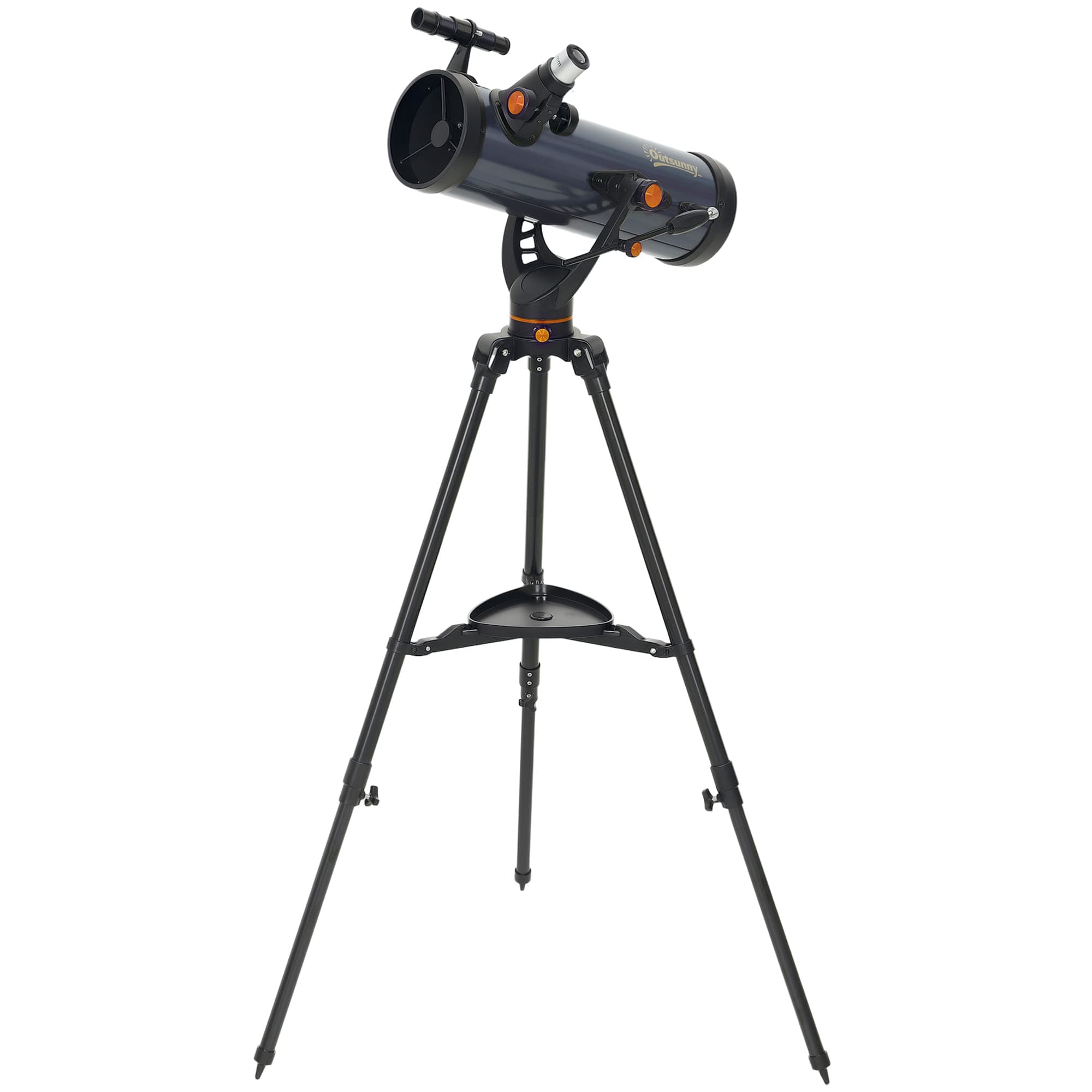 Outsunny Télescope Réflecteur Astronomique pour Adultes et Débutants Ouverture 114 mm avec Trépied Réglable Housse