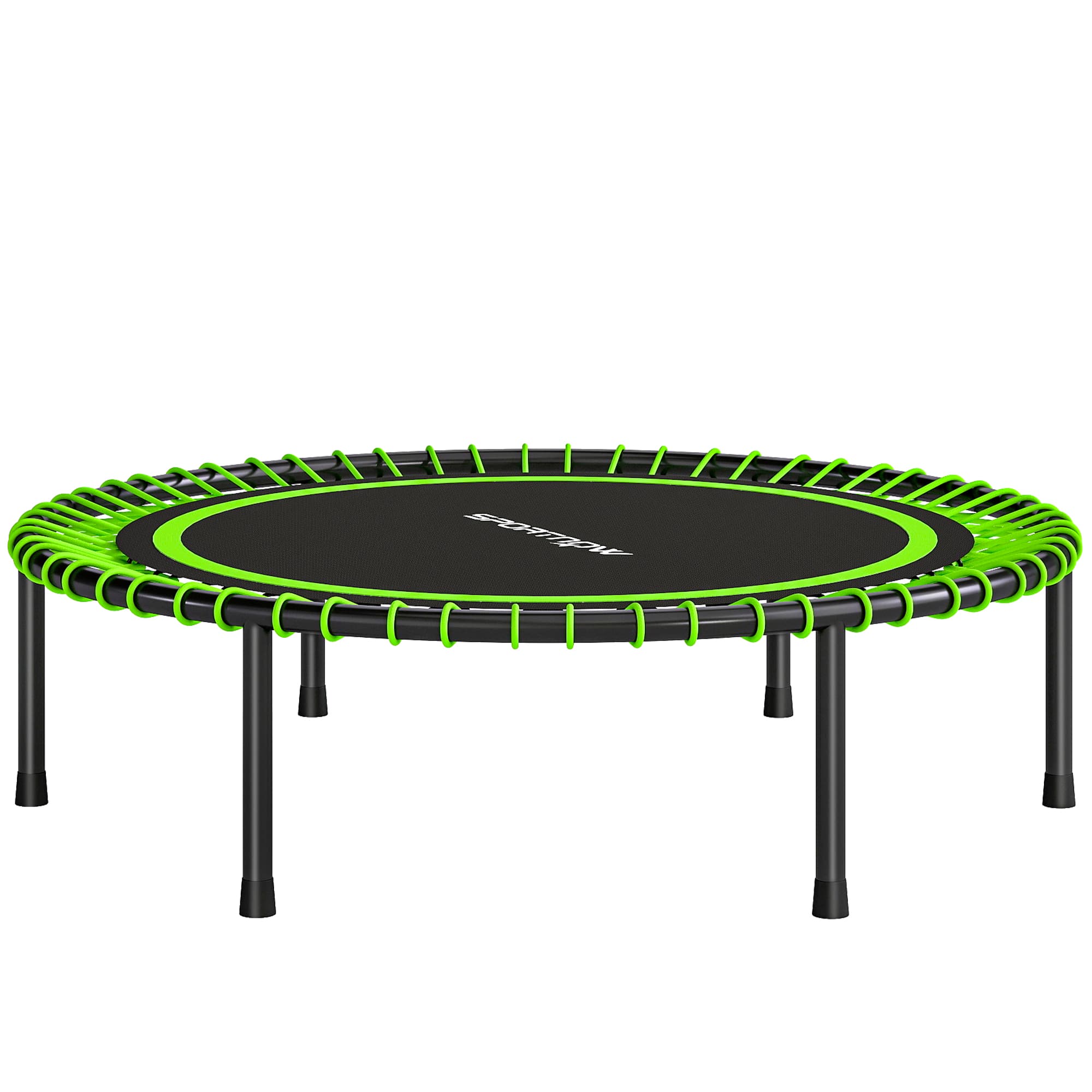 SPORTNOW Trampoline fitness Ø114 cm avec cadre en acier renforcé pour entraînement jambes et corps vert et noir